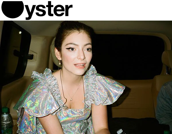 Lorde in Oyster Magazine wearing Kelsey Randall holographic angel dress styled by Karla Welch