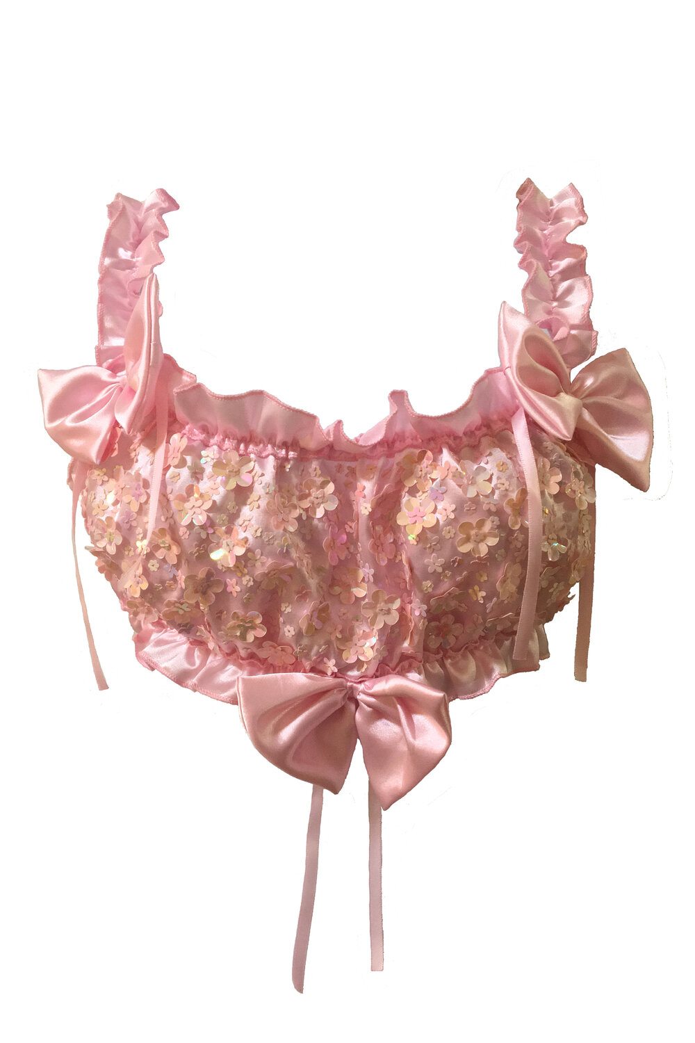 shop all collections - MADE TO ORDER - VEVAY floral sequin satin bra top -  KELSEY RANDALL