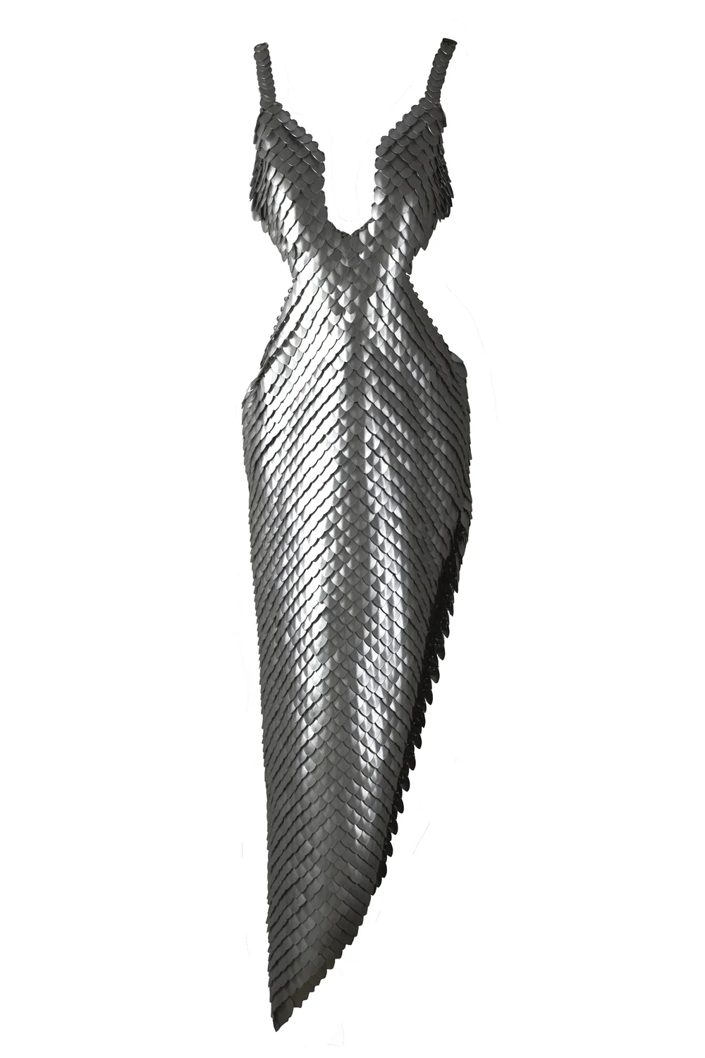 shop all collections - MADE TO ORDER - HYDRA silver scale chainmail gown -  KELSEY RANDALL