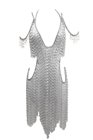 black chainmail dress Long sleeves lace dress US 0 / Black