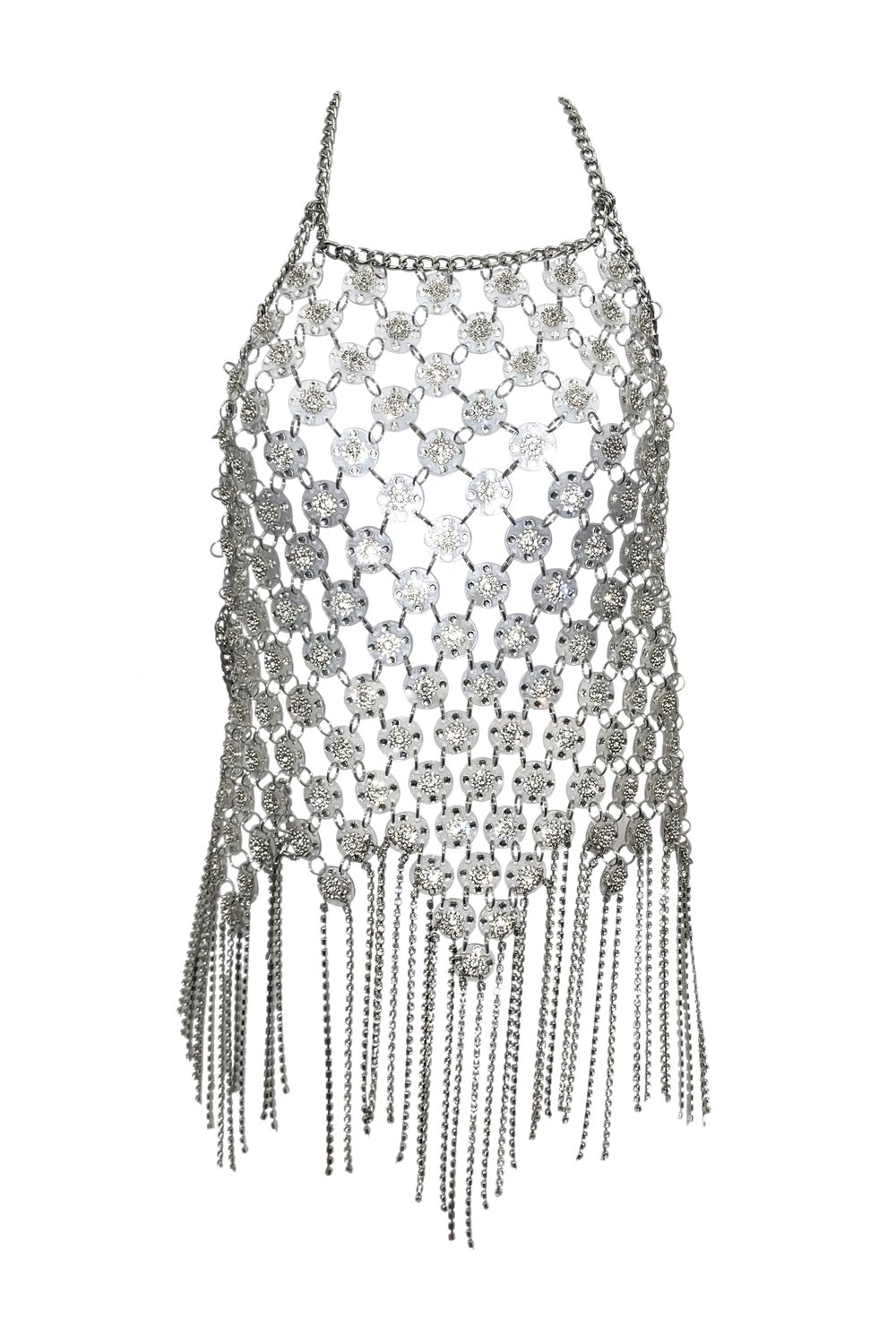 shop all collections - MADE TO ORDER - DIAPHANOUS plexi rhinestone  chainmail top - KELSEY RANDALL