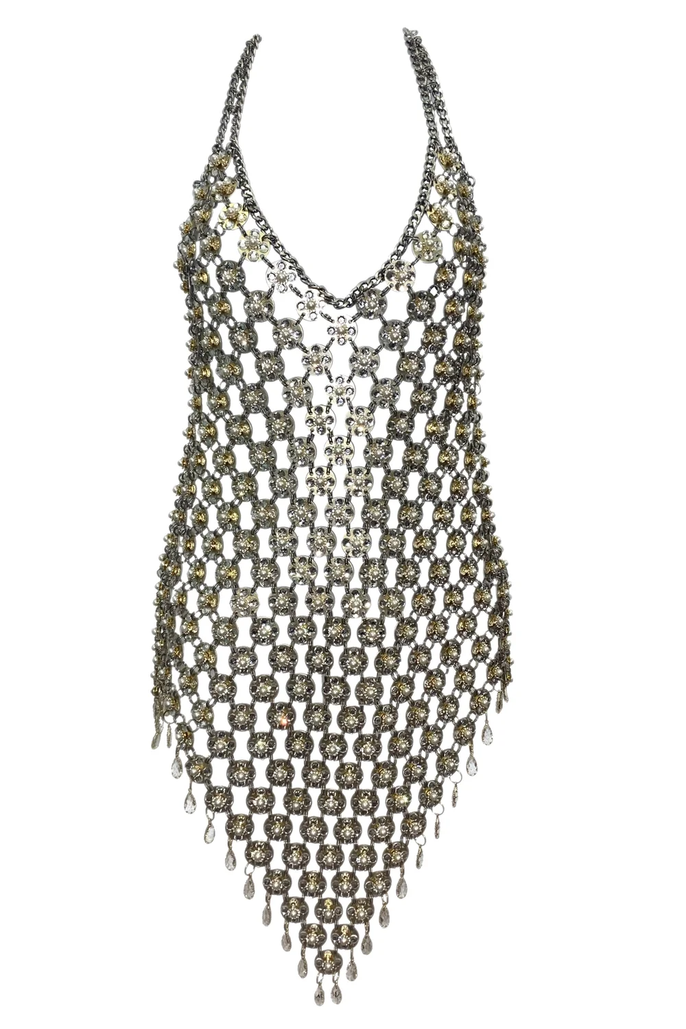 KELSEY RANDALL - shop all collections - MADE TO ORDER - BIJOU pearl and  rhinestone chainmail dress