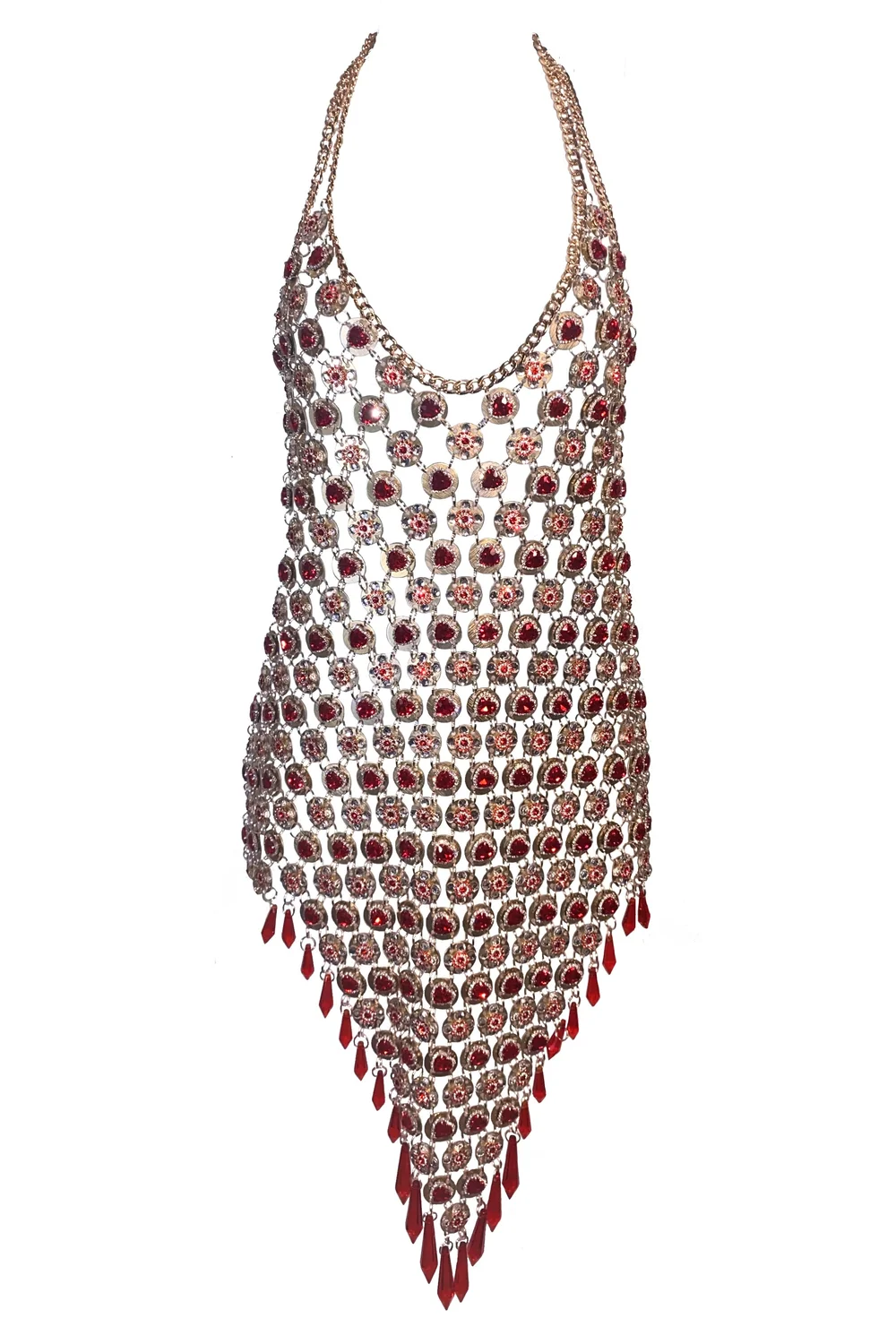 red chainmail dress Santa Chic making it extremely delicate with no stretch THE ALISHA CHAINMAIL DRESS M