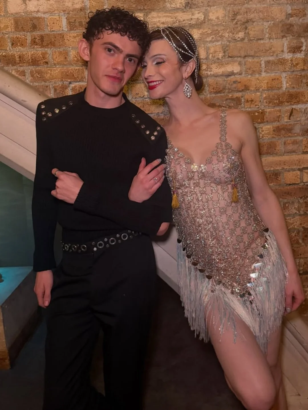 🇫🇷 j’adore @dylanmulvaney performing in Paris wearing #kelseyrandall rhinestone chainmail frin.jpg