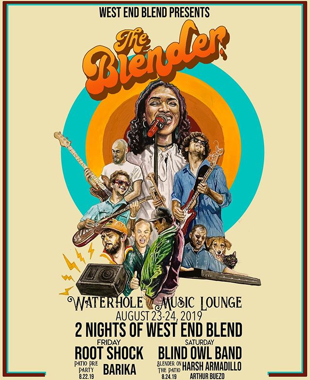 Full lineup for The Blender is out NOW! Two nights of West End Blend in Saranac Lake NY at Waterhole this summer featuring Blind Owl Band, Root Shock, Harsh Armadillo, Barika and more! 8.23 + 8.24. 
For tickets and more info visit: saranaclakewaterho