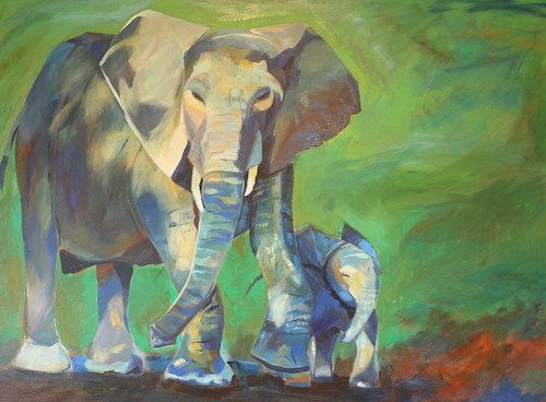 "Love Guides" (Mother and Baby Elephant)