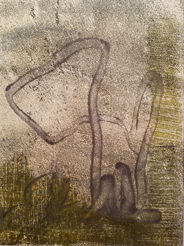   Early Spring , encaustic monotype, 10 x 8 in. Sold. 