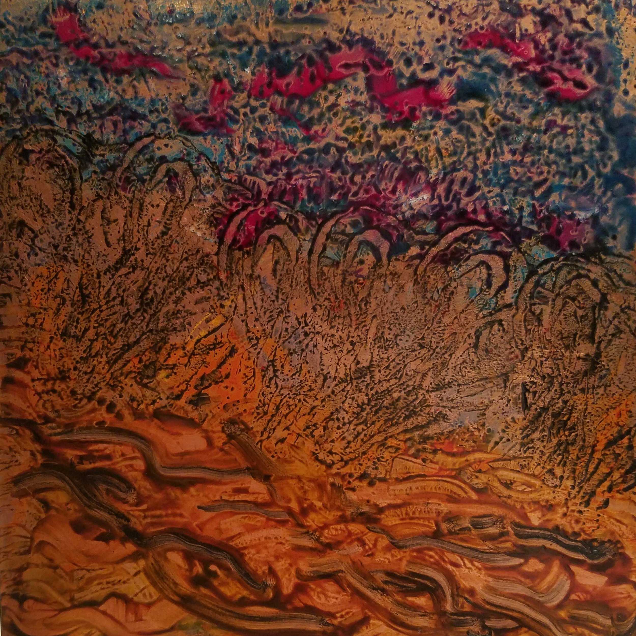   Parting the Red Sea , encaustic on copper, 6 x 6 in. 