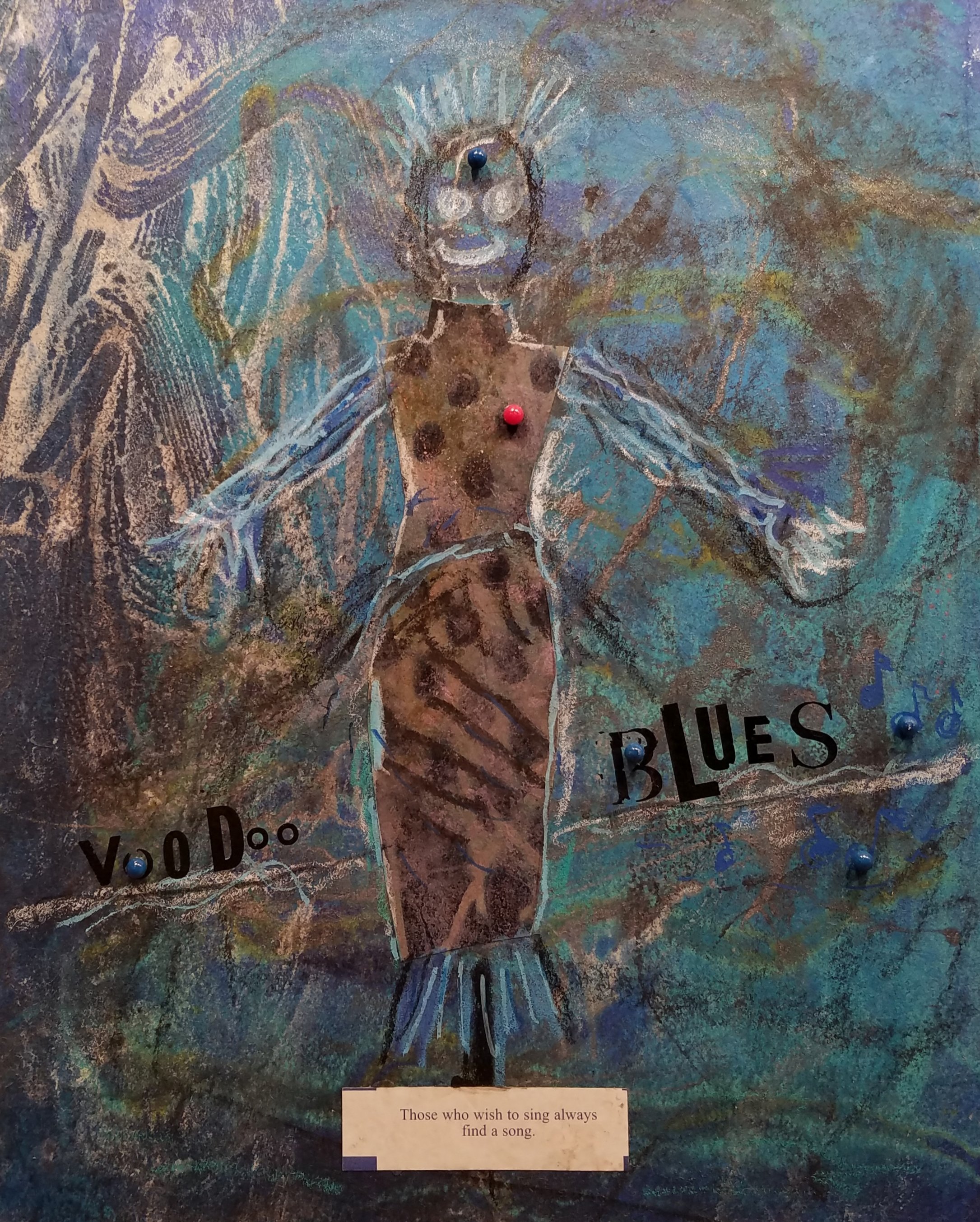   Voo Doo Blues , mixed media, 10 x 8 in. Sold. 