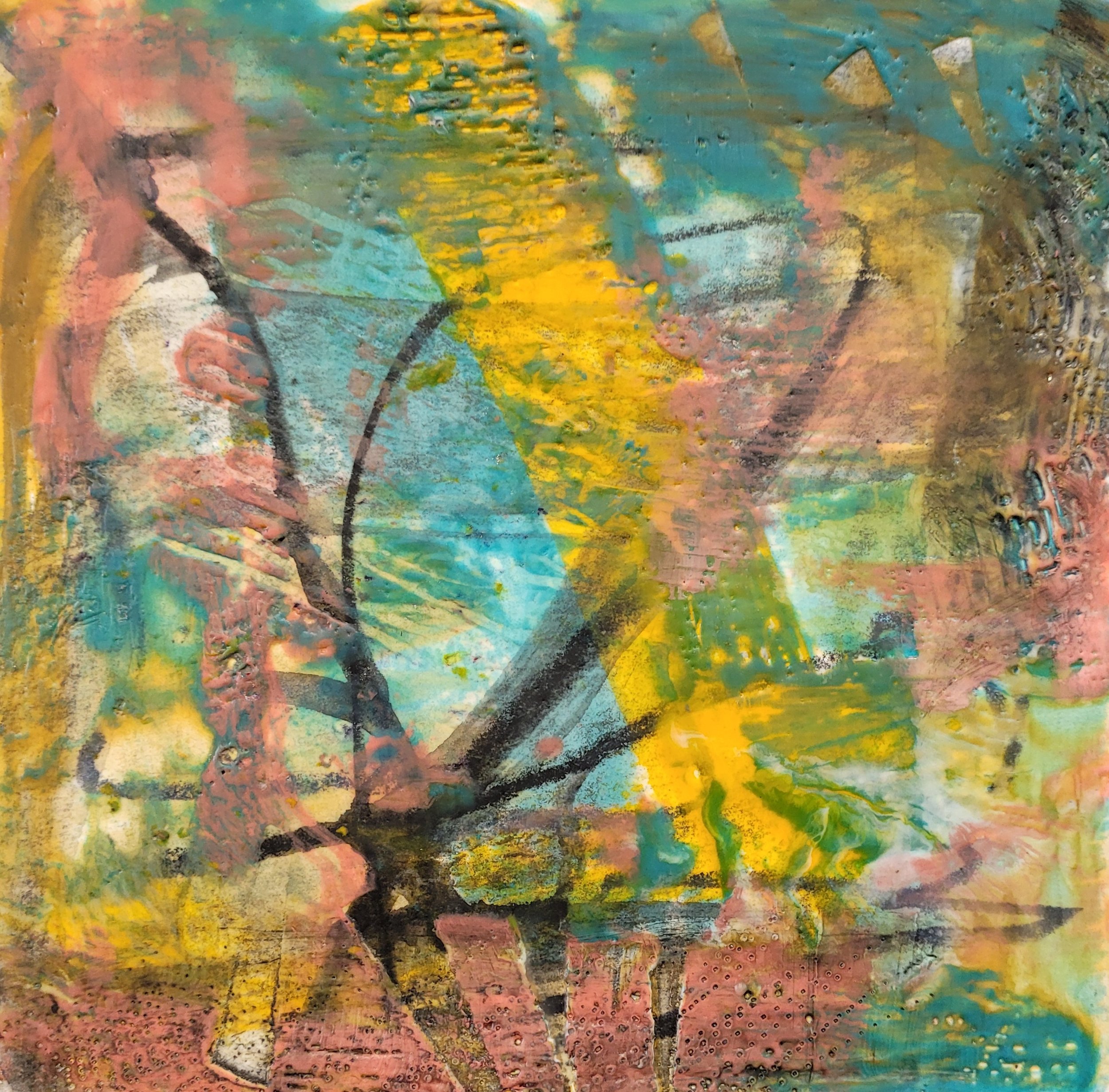   Early Autumn I , encaustic on paper, 6 x 6 in. 