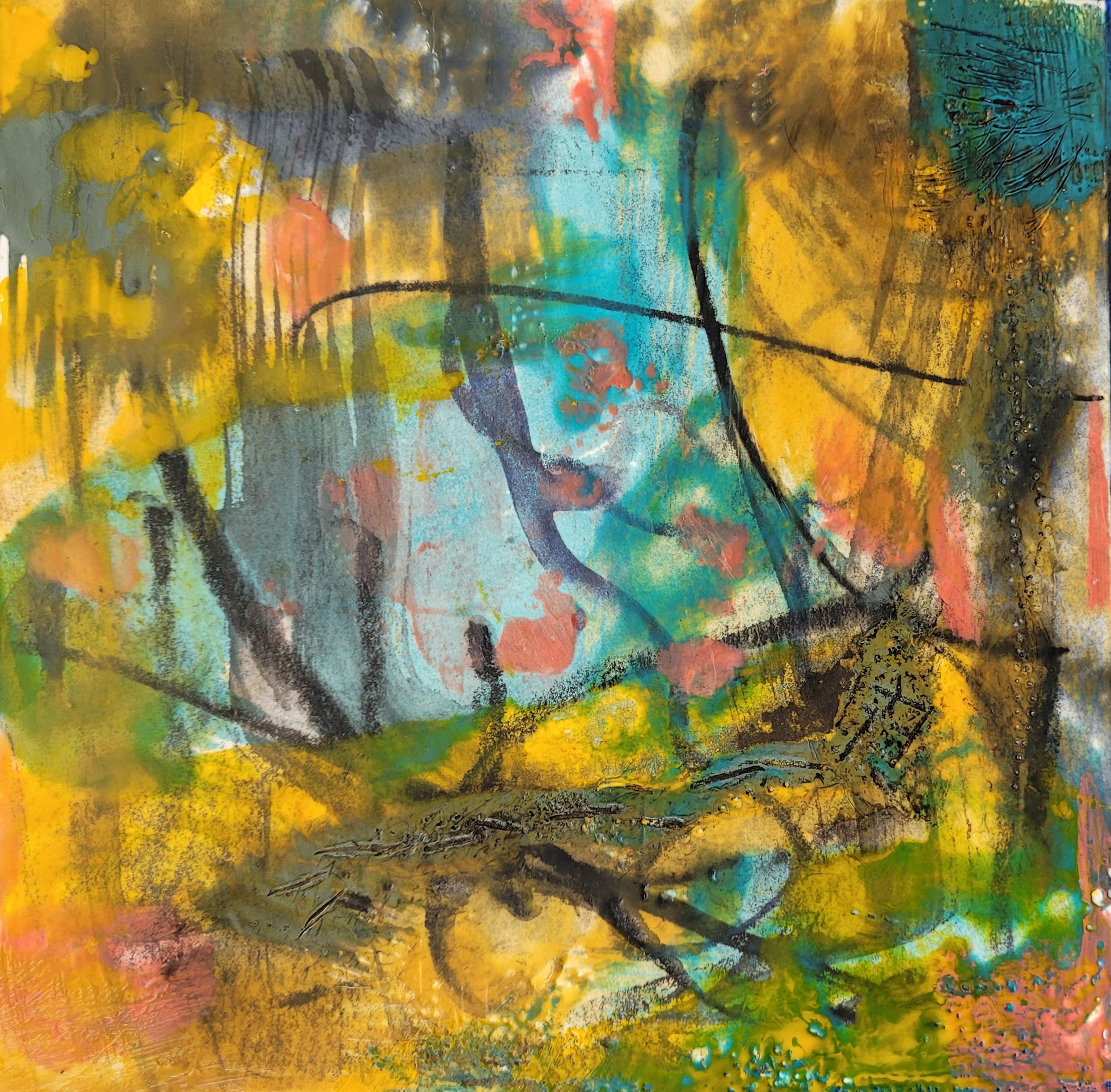   Early Autumn II , encaustic on paper, 6 x 6 in. 
