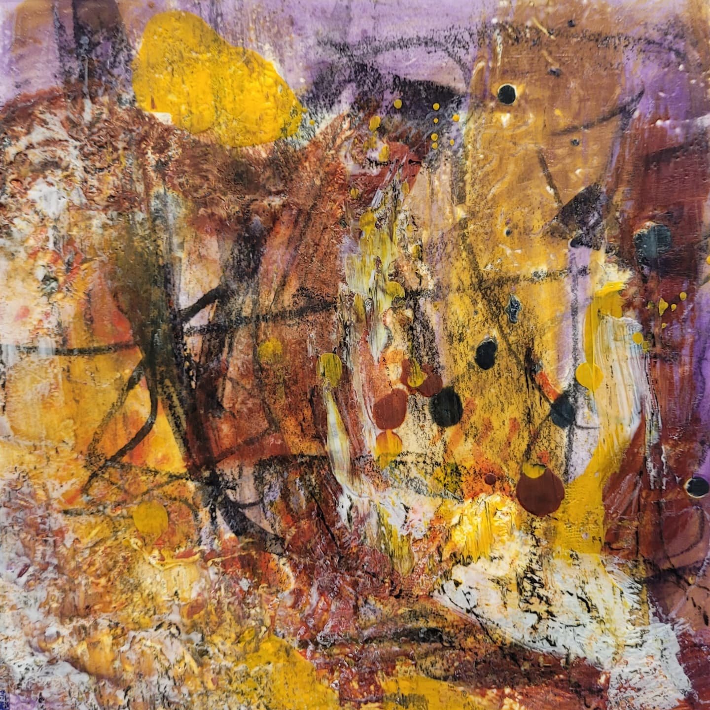   Late Autumn , encaustic on paper, 6 x 6 in. 
