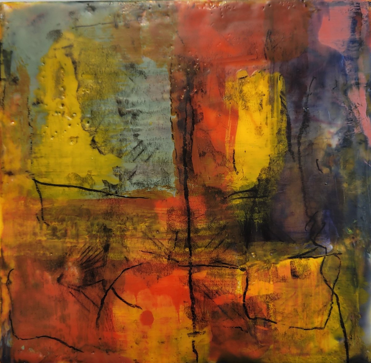  Transitions , encaustic on panel, 8 x 8 in. 