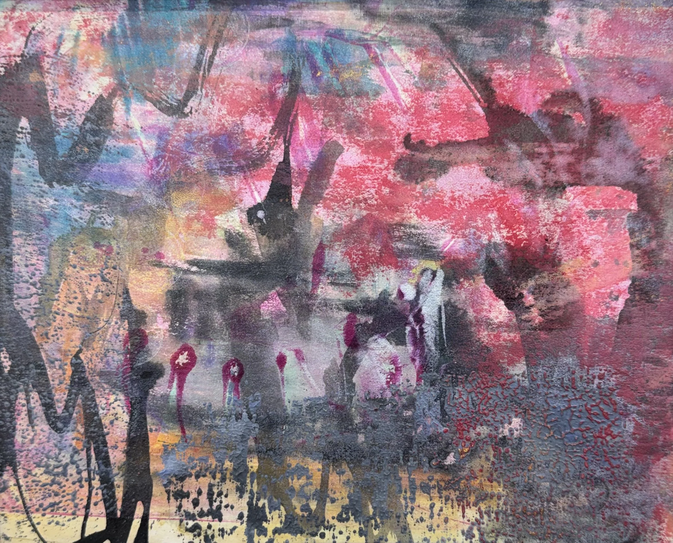   Poppies , mixed media, 8 × 10 in. 