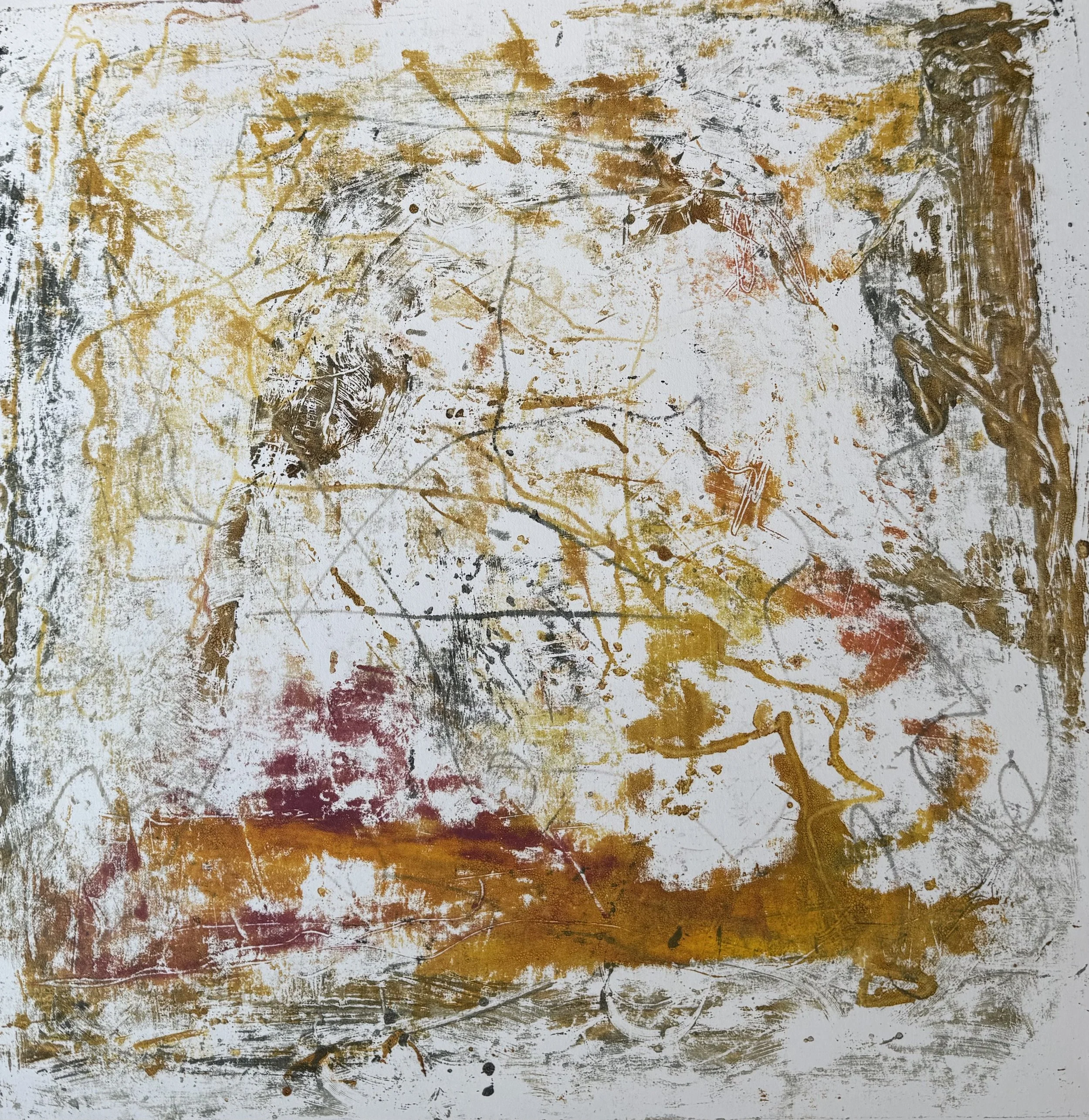   Treasure Map , monoprint, 18 × 18 in. 