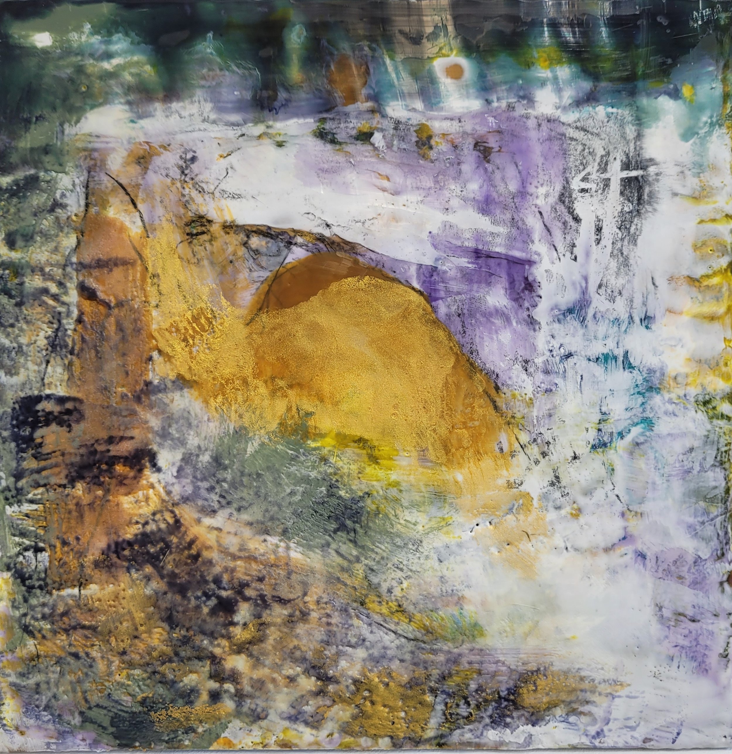   Shangri-La , encaustic painting, 10 × 10 in. 