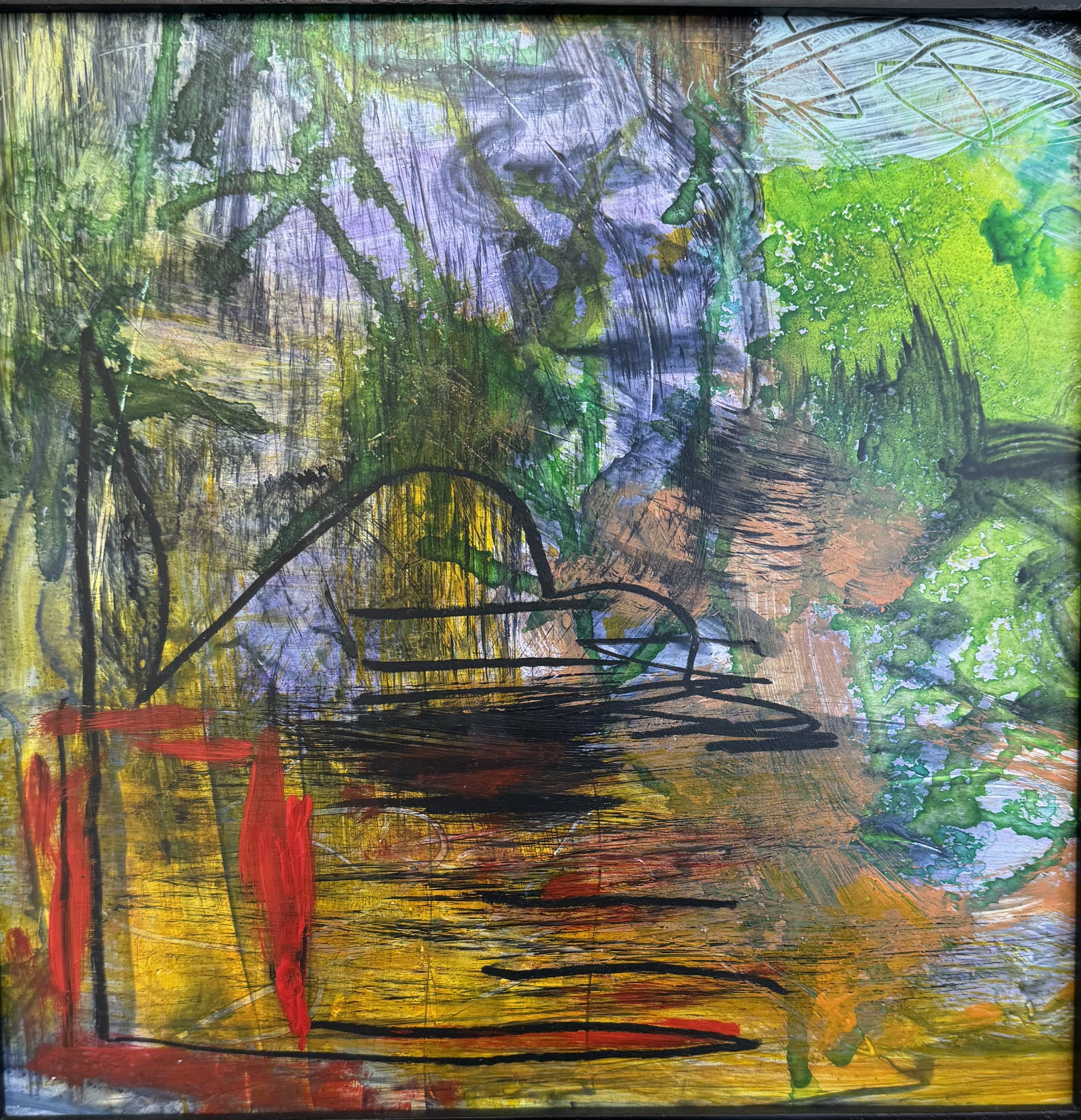   Jungle Fever , mixed-media painting, 12 × 12 in. 