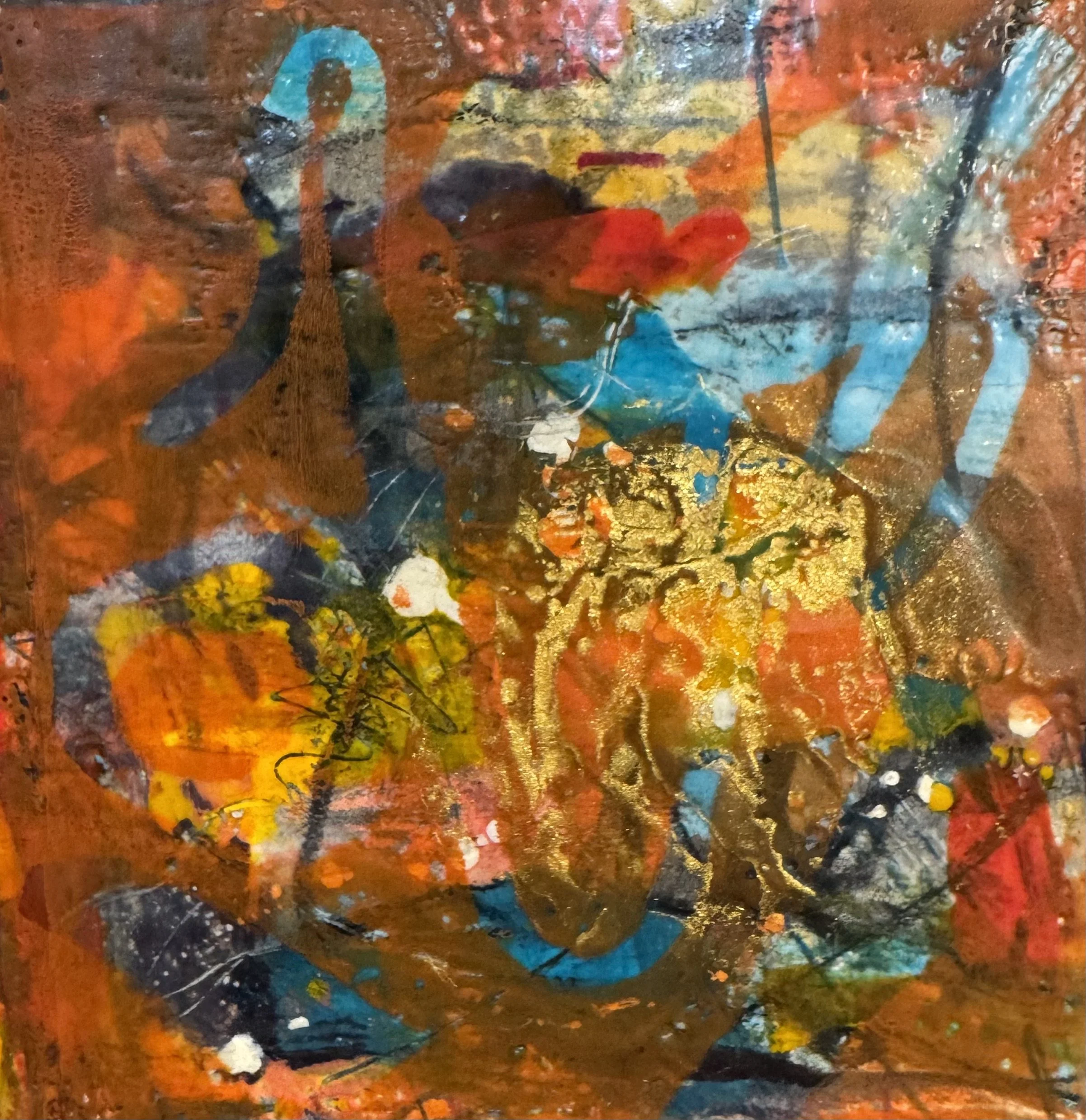   Pot o’ Gold , mixed media, 8 × 8 in. 
