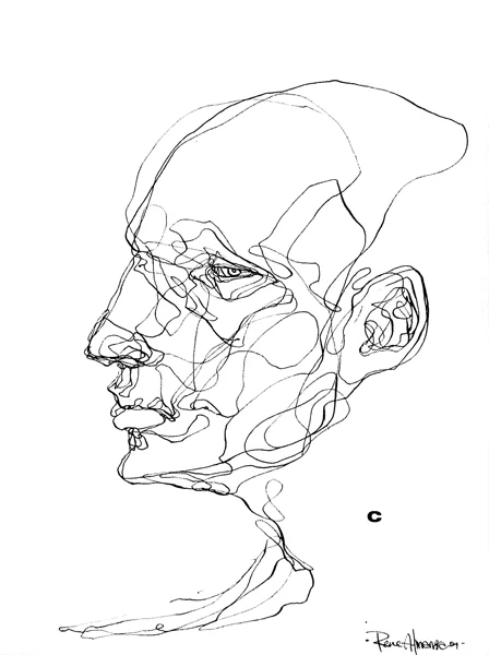 "Aleph" Tinta china (cuarta parte de la pieza), 35x25 cm