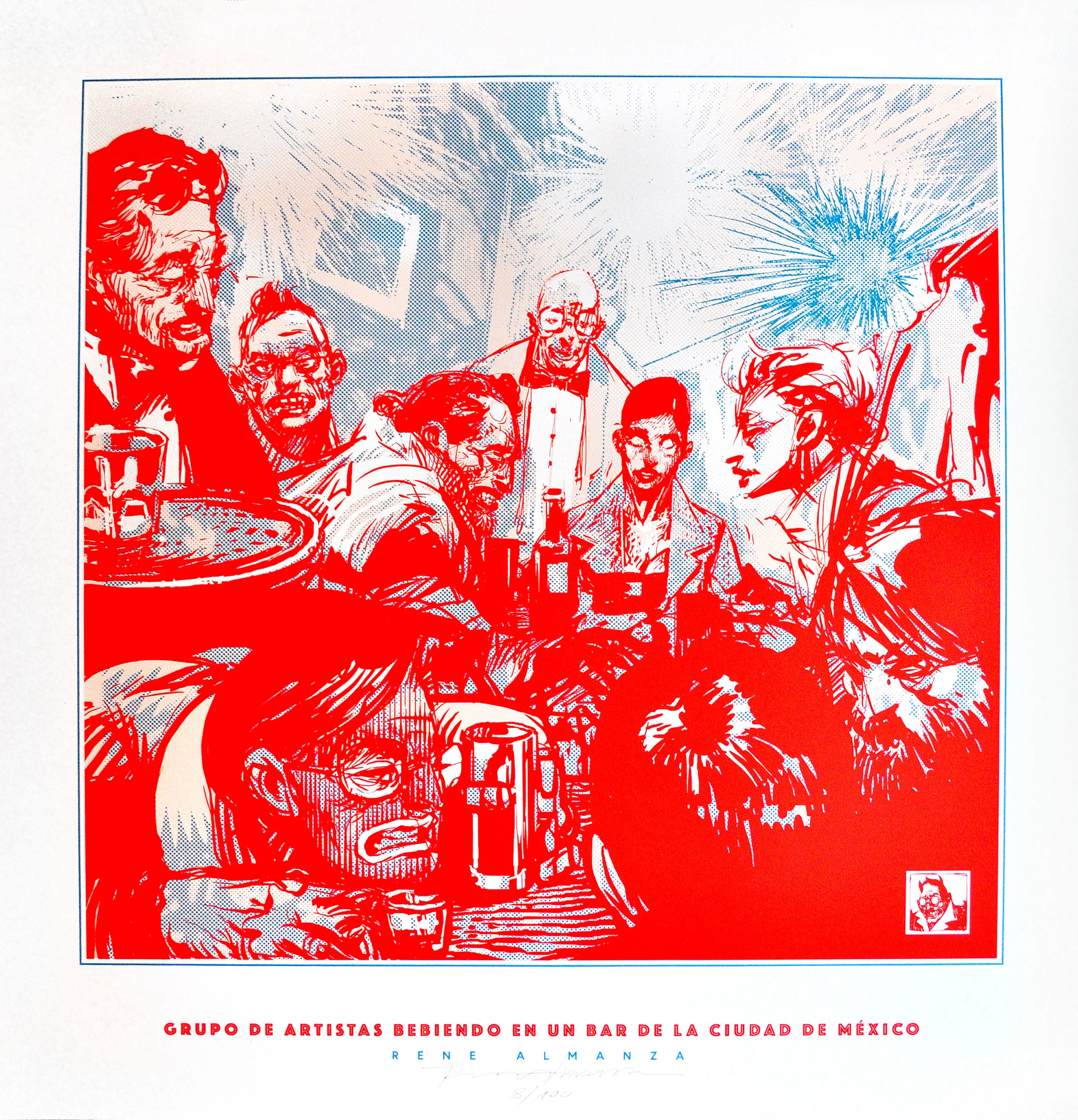 GRUPO DE ARTISTAS BEBIENDO EN UN BAR DE LA CIUDAD DE MÉXICO