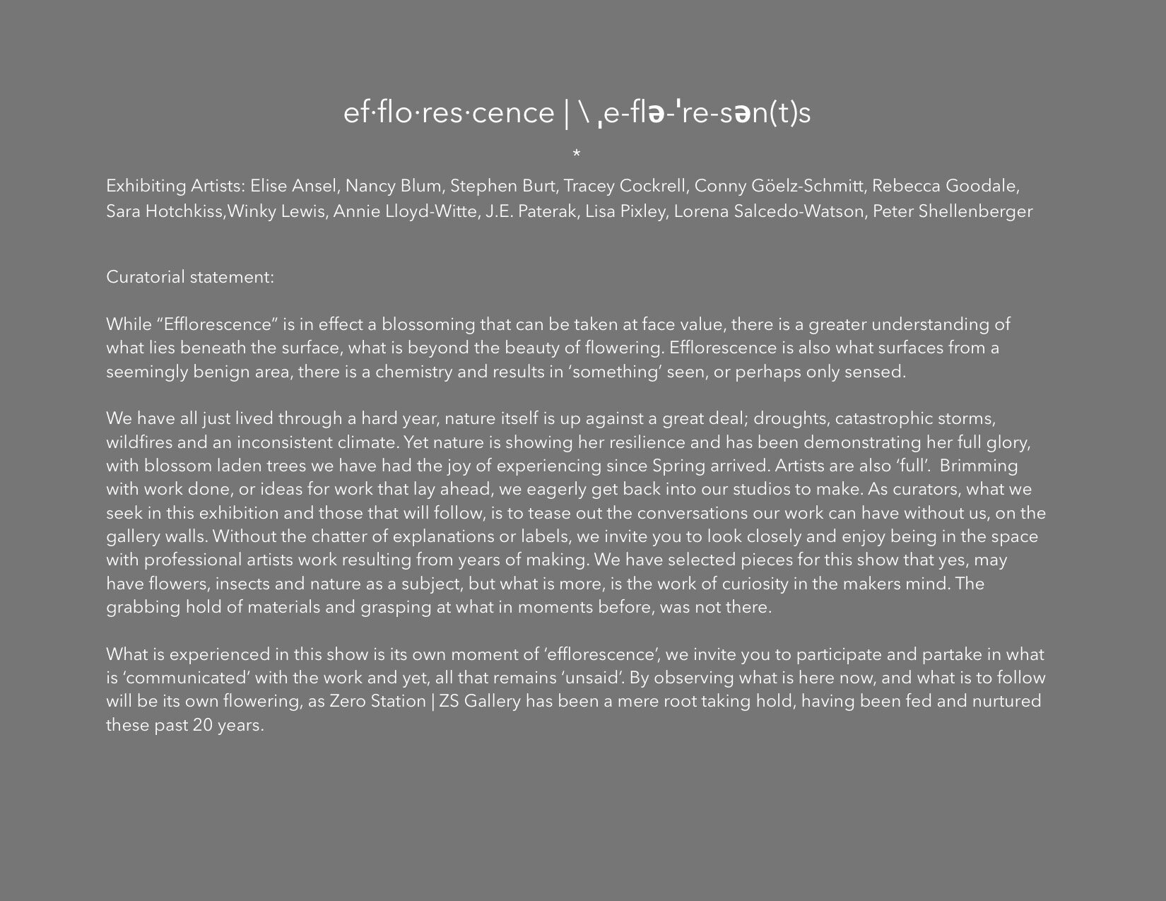 curator's statement