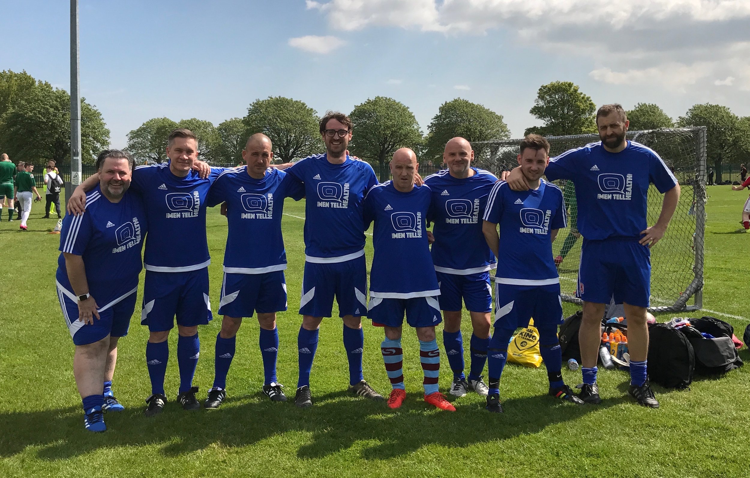 Team Men Tell v5.0 (L-R Gary, James, Peter, Matt, Michael, Richard, Liam and Andrew). It's like that Evolution of Man poster!
