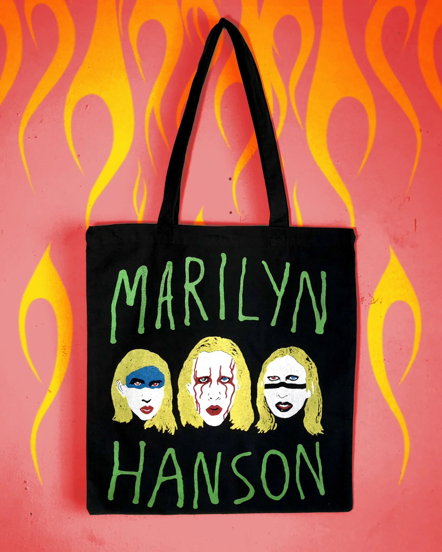 Marilyn Hanson tote bag flames.jpg