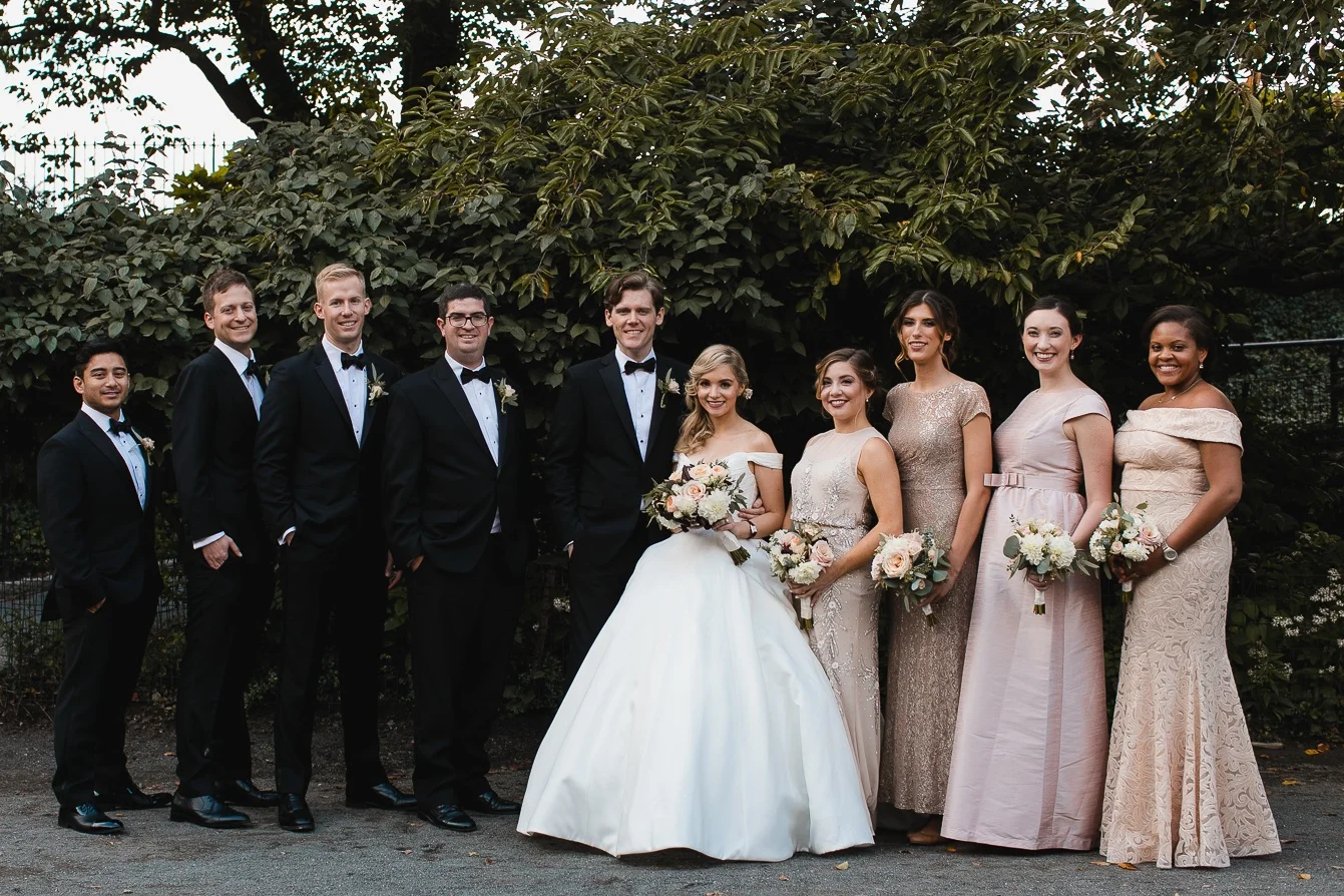 Bridesmaids and groomsmen in Central Park.