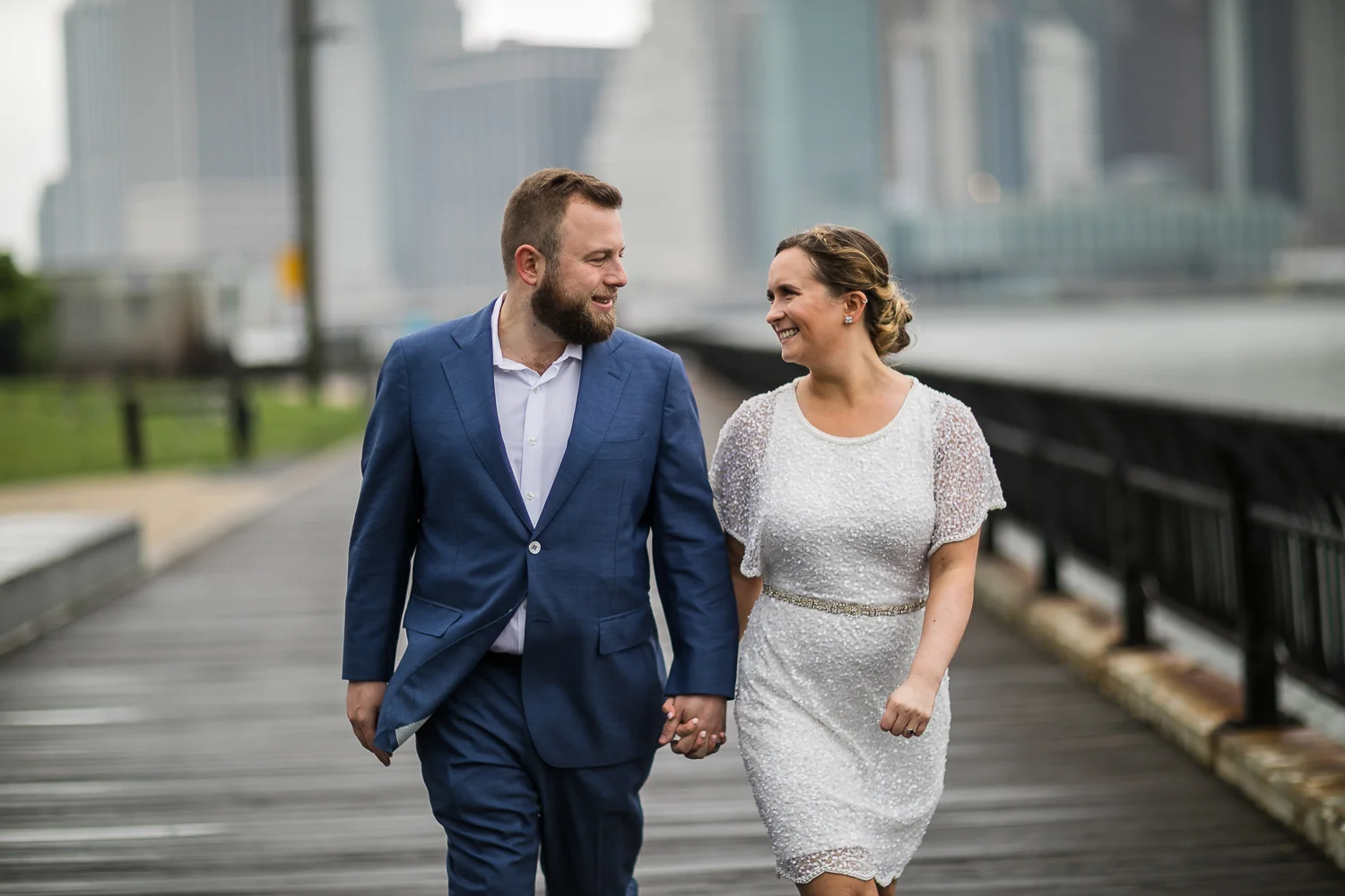 Outdoor wedding photos in New York City. | Intimate Wedding at the Malthouse in Manhattan, New York City.