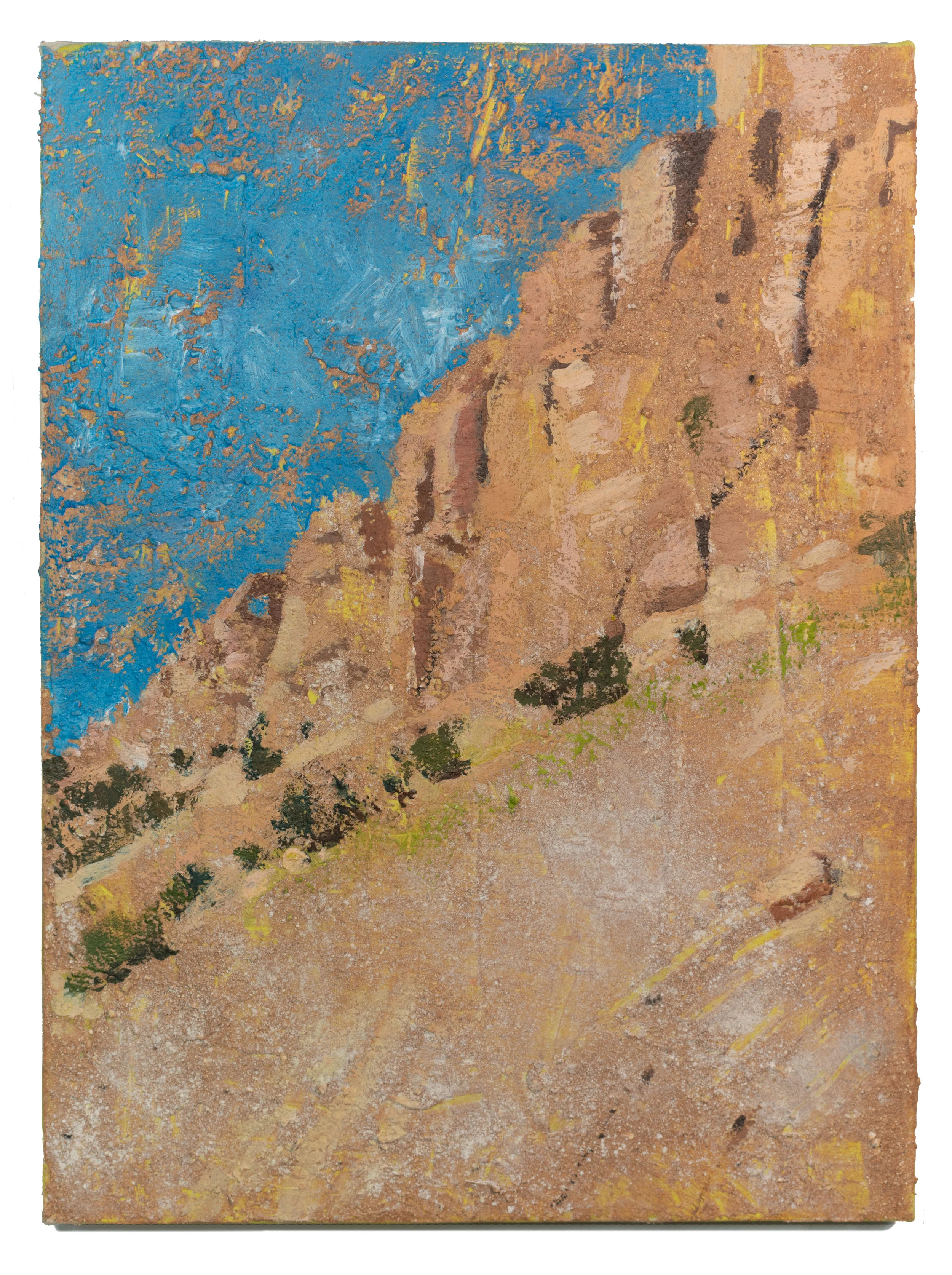 Once Wyoming / limestone and acrylic on canvas, 10 x 15 in., 2018