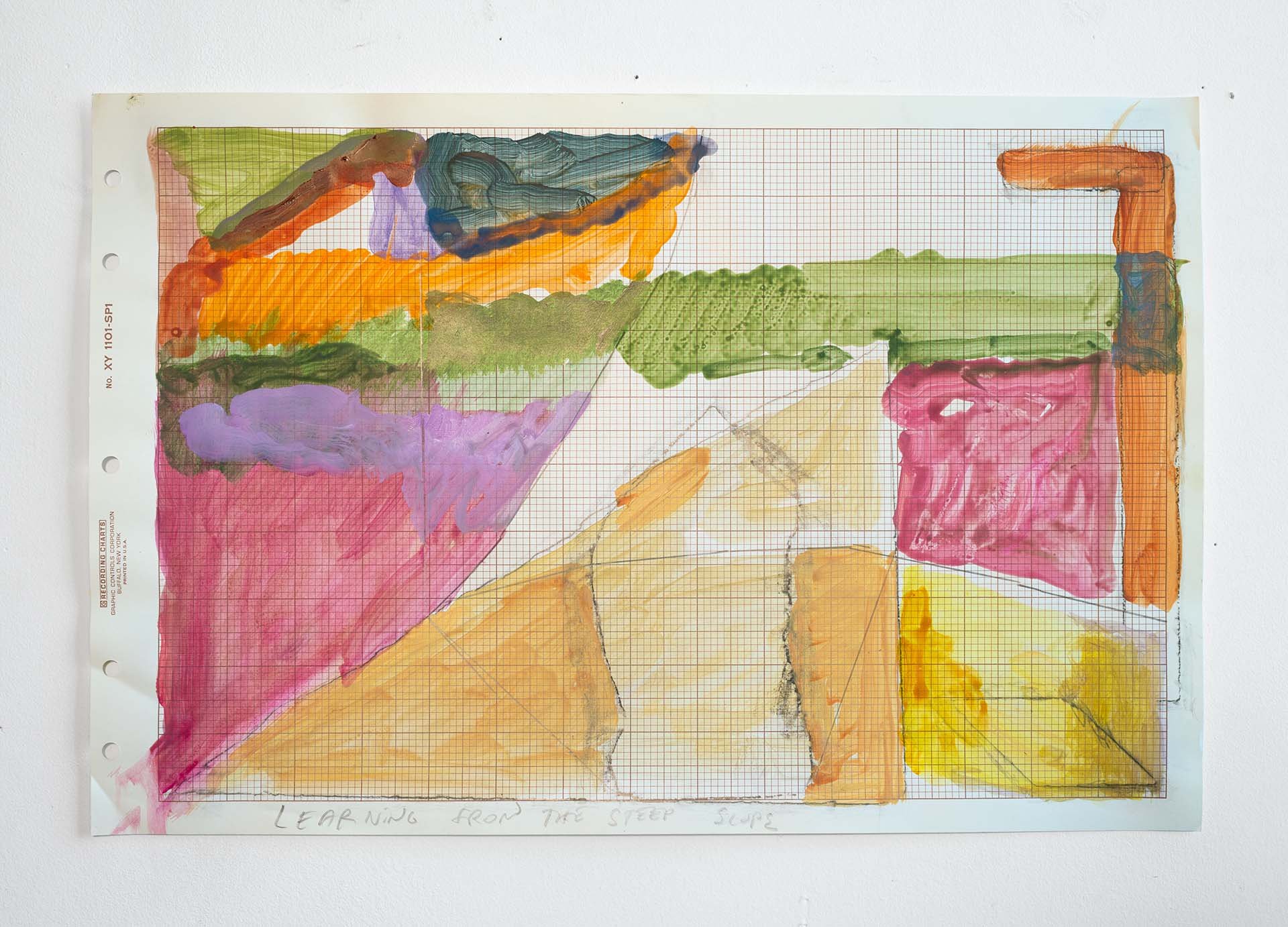  Untitled (LFtSS), acrylic, graphite, and collage on plotting paper, 9 x 14 in., 2022 