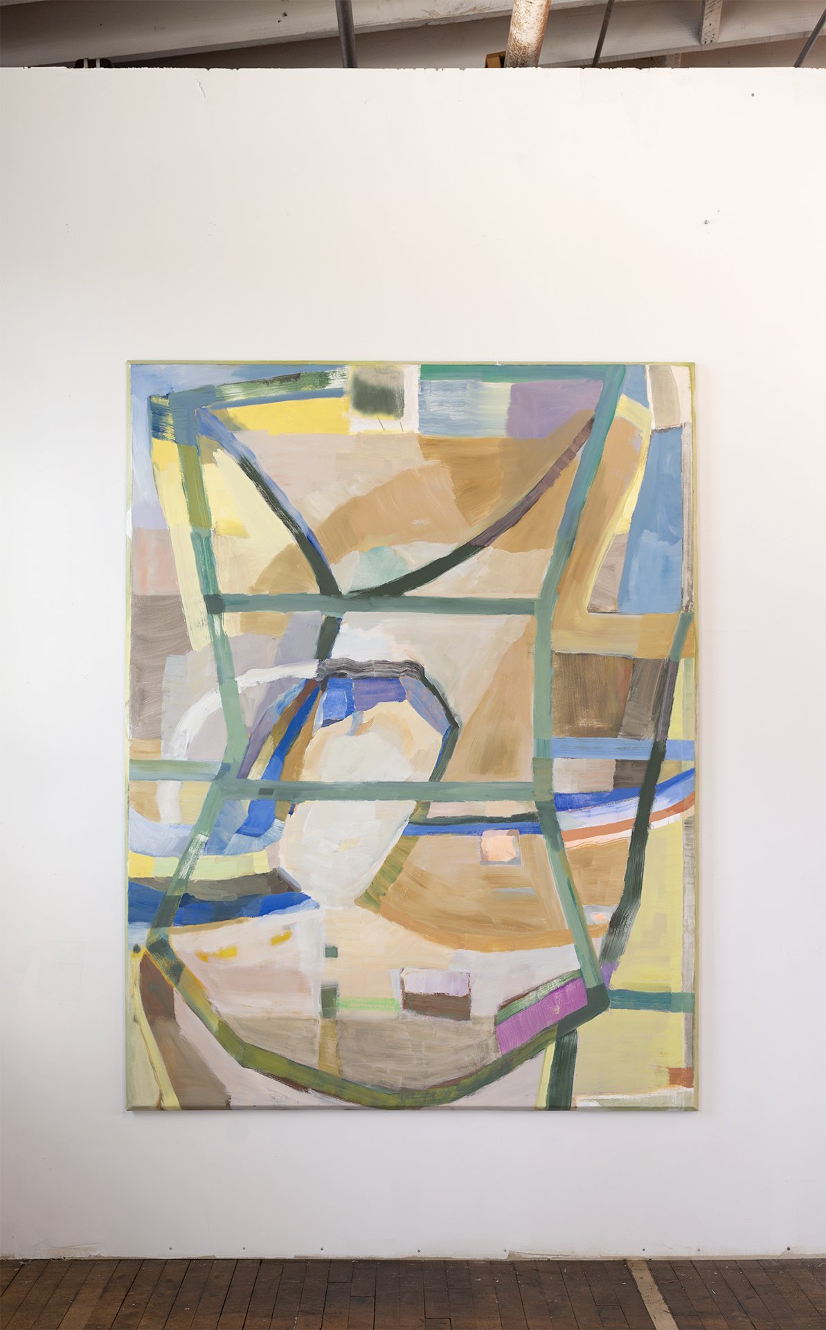  Installation view, Other Echoes, 75 x 55 inches. Oil and acrylic on canvas, 2022. 