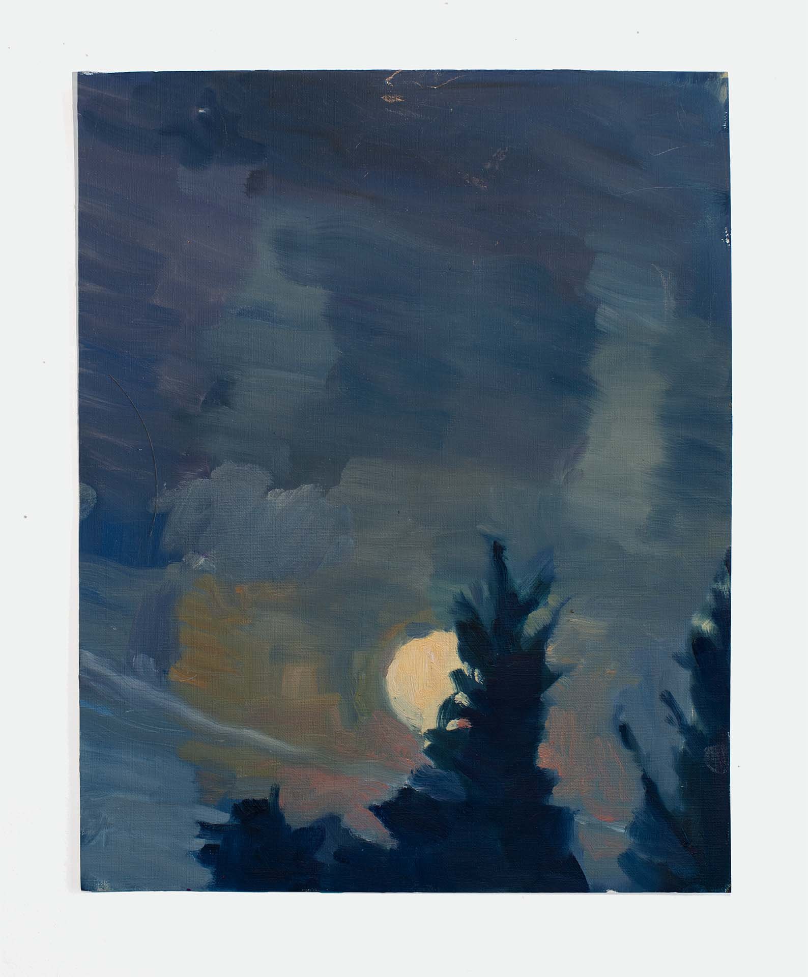  Night Painting (Norton Island), 12 x 9 inches. Oil on paper, 2023. 