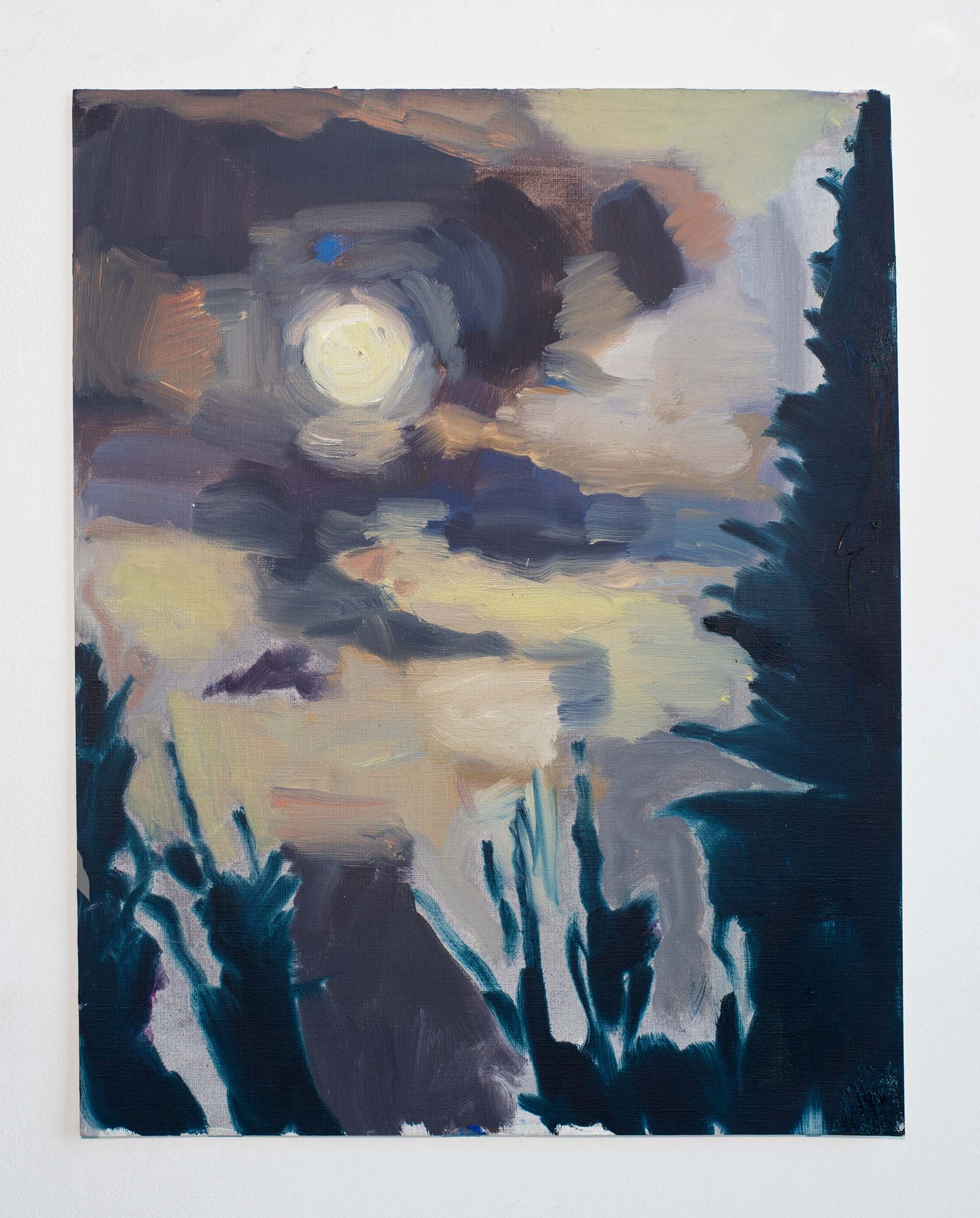  Night Painting (Norton Island), 12 x 9 inches. Oil on paper, 2023. 