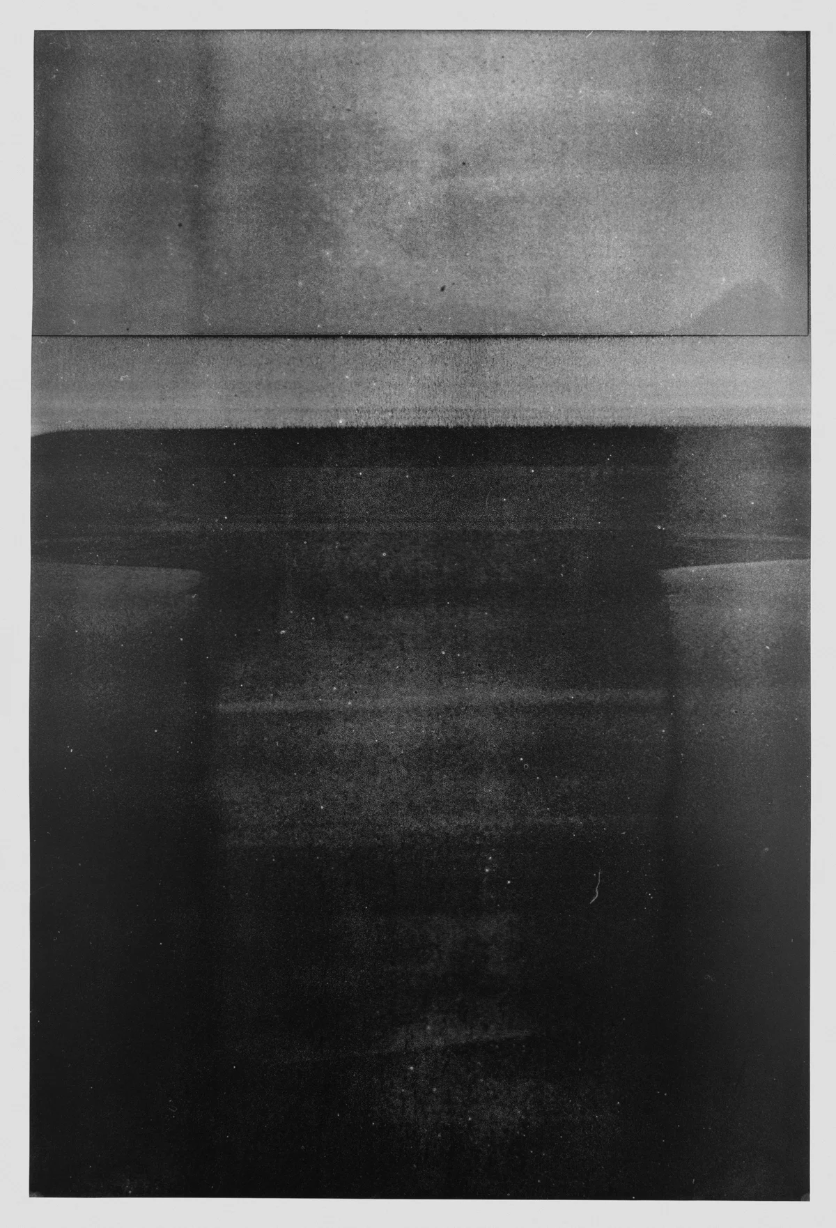   Untitled (#1 from the ongoing series reflected/repeated)  2014, oil based ink painted onto mylar 24 x 36 inches 