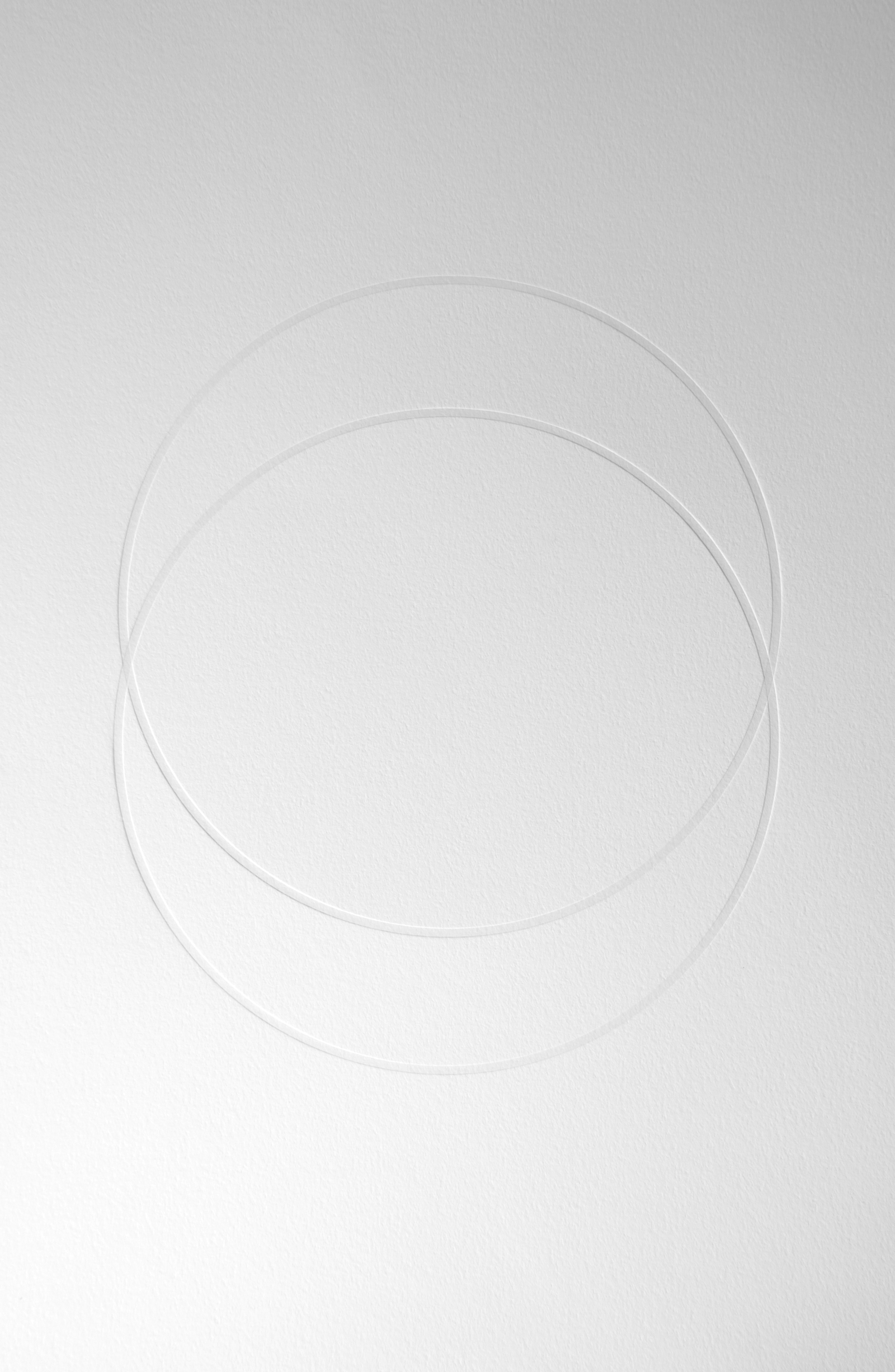   from the ongoing series: O/, Divided/Defined, Weights, Measures, and Emotional Geometry  2013, Blind letterpress from polymer plates. 11 x 17 inches 