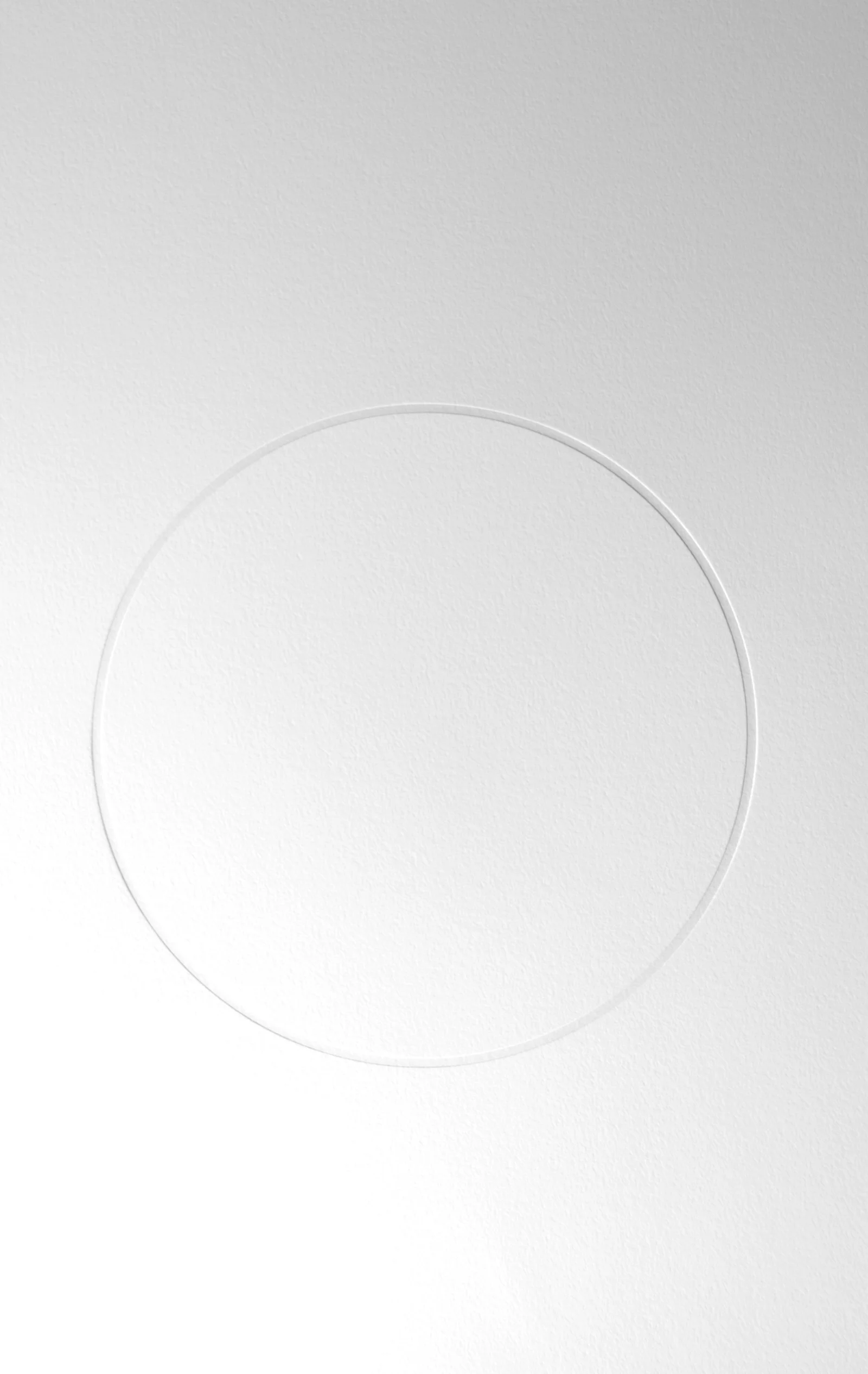   from the ongoing series: O/, Divided/Defined, Weights, Measures, and Emotional Geometry  2013, Blind letterpress from polymer plates. 11 x 17 inches 