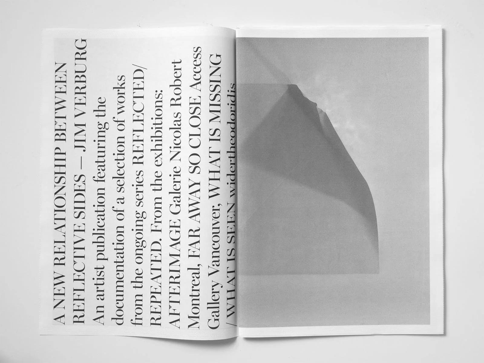   A New Relationship Between Reflective Sides  a one colour poster series/catalogue   