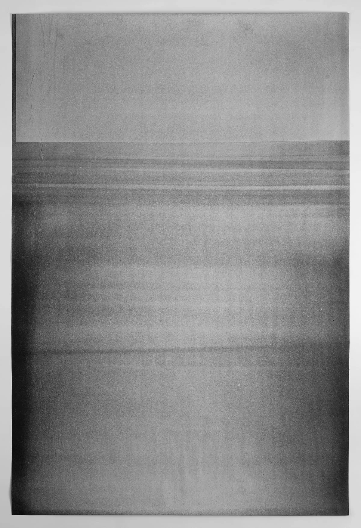   Untitled (from the ongoing series reflected/repeated)  2014, oil based ink painted onto newsprint 24 x 36 inches 