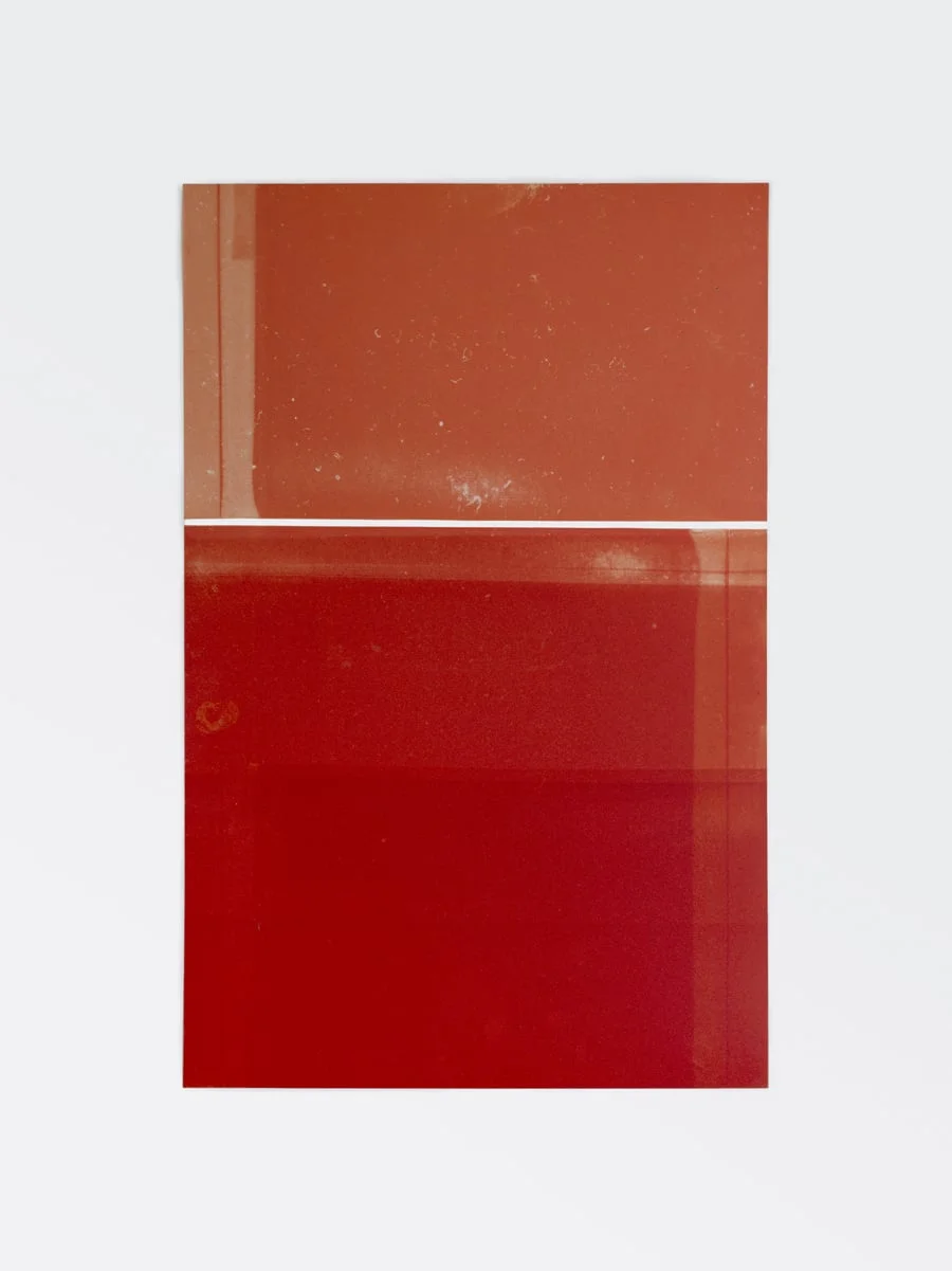   Untitled (red #1, from the ongoing series reflected/repeated) &nbsp; il based ink painted on mylar. 18 x 14 inches 