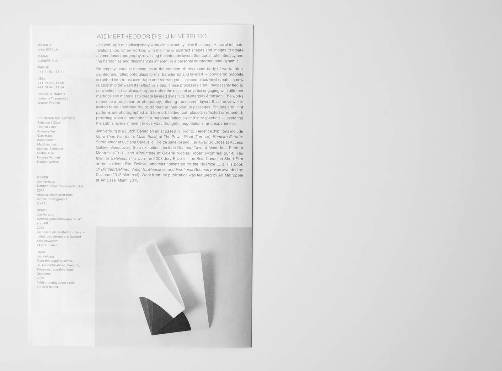  print material,&nbsp;widmertheodoridis (Zurich),&nbsp; at VOLTA NY, New York City, 2015 