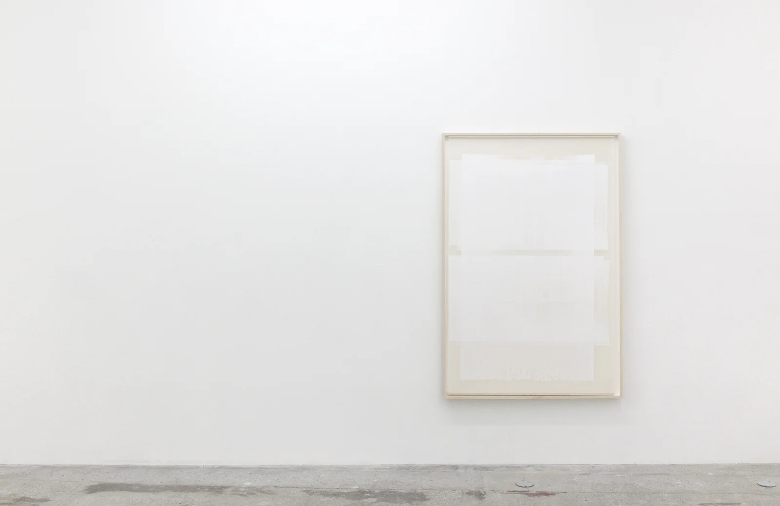   Untitled (from the series An Accurate Silence)  Oil based paint on frosted Mylar suspended in front of painted matte board, 2016 63 x 42 inches  