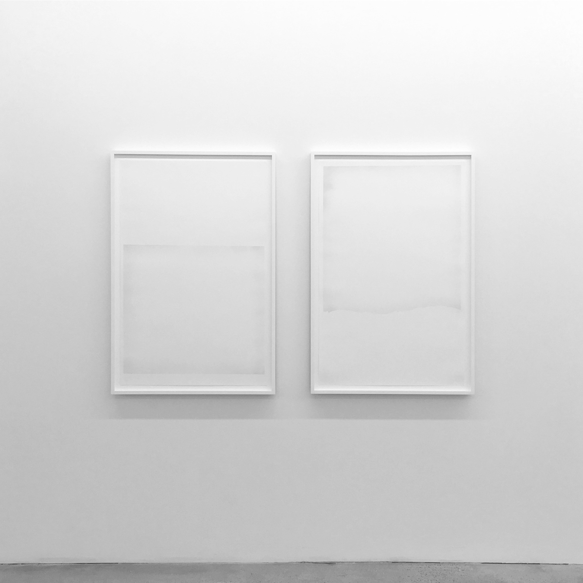   Untitled (Graphite #1 and #2, from the series An Accurate Silence)  Powered graphite on cotton paper 2016, 42 x 28 inches each 
