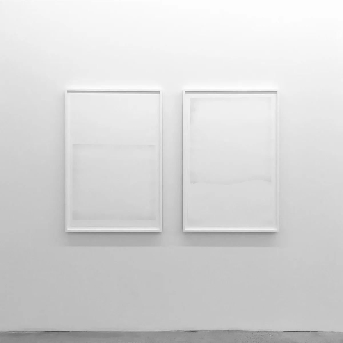   Untitled (Graphite #1 and #2, from the series An Accurate Silence)  Powered graphite on cotton paper 2016, 42 x 28 inches each 