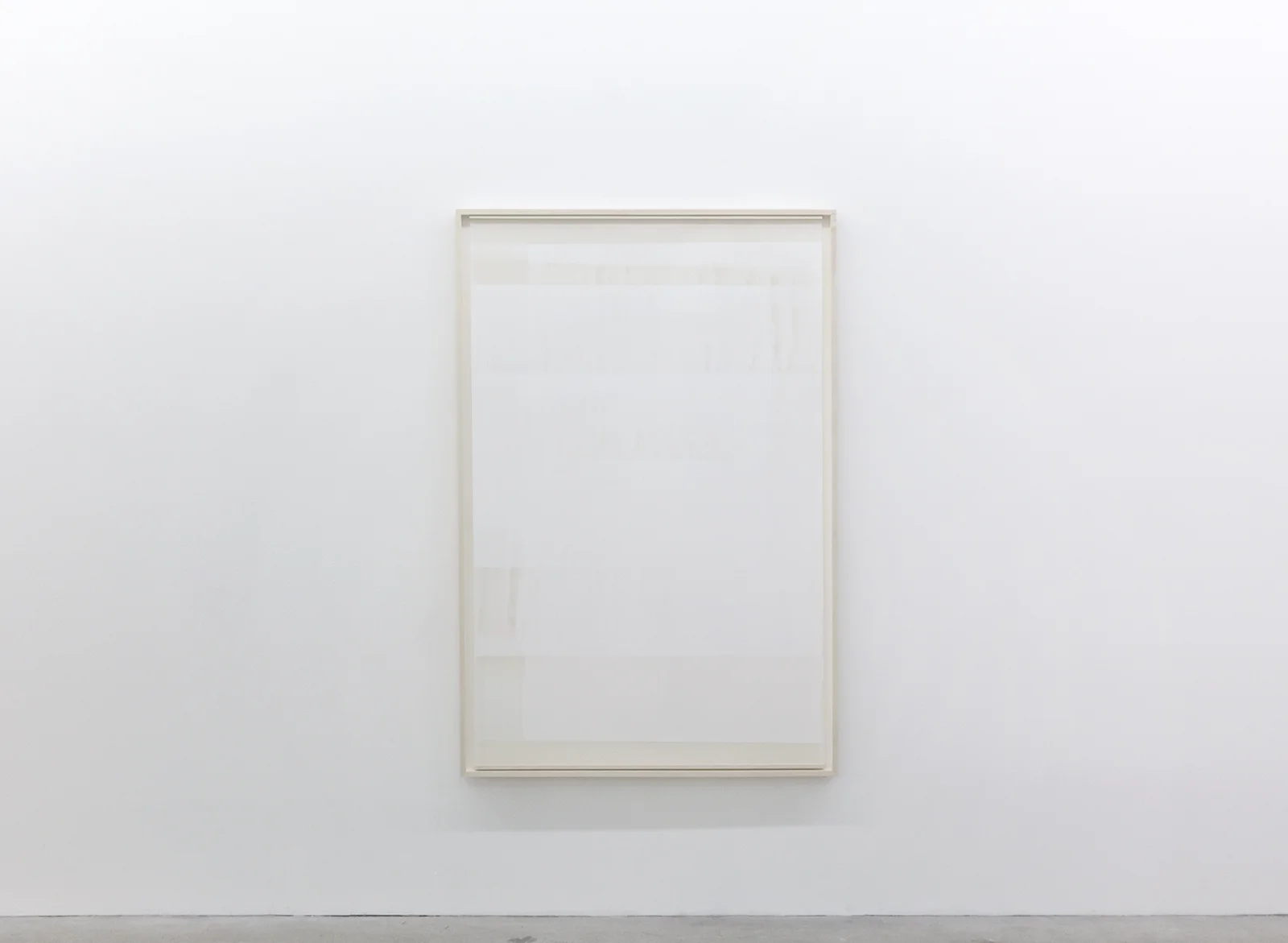  Untitled (from the series An Accurate Silence)  Oil based paint on frosted Mylar suspended in front of painted matte board, 2016 63 x 42 inches  