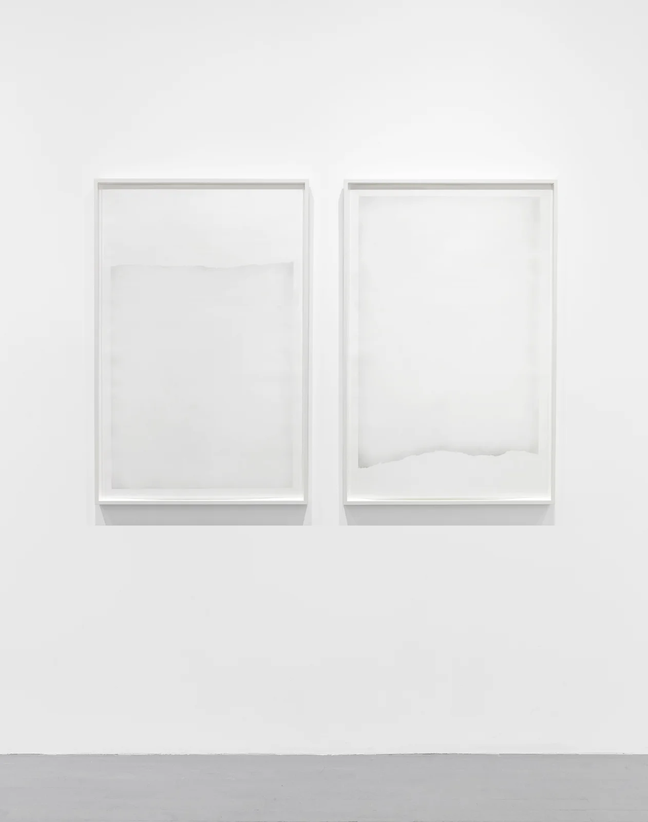   Untitled  (graphite #3 and #4 from the series  An Accurate Silence ), 2017, Powdered graphite brushed onto cotton paper, 41.5 x 27 inches 