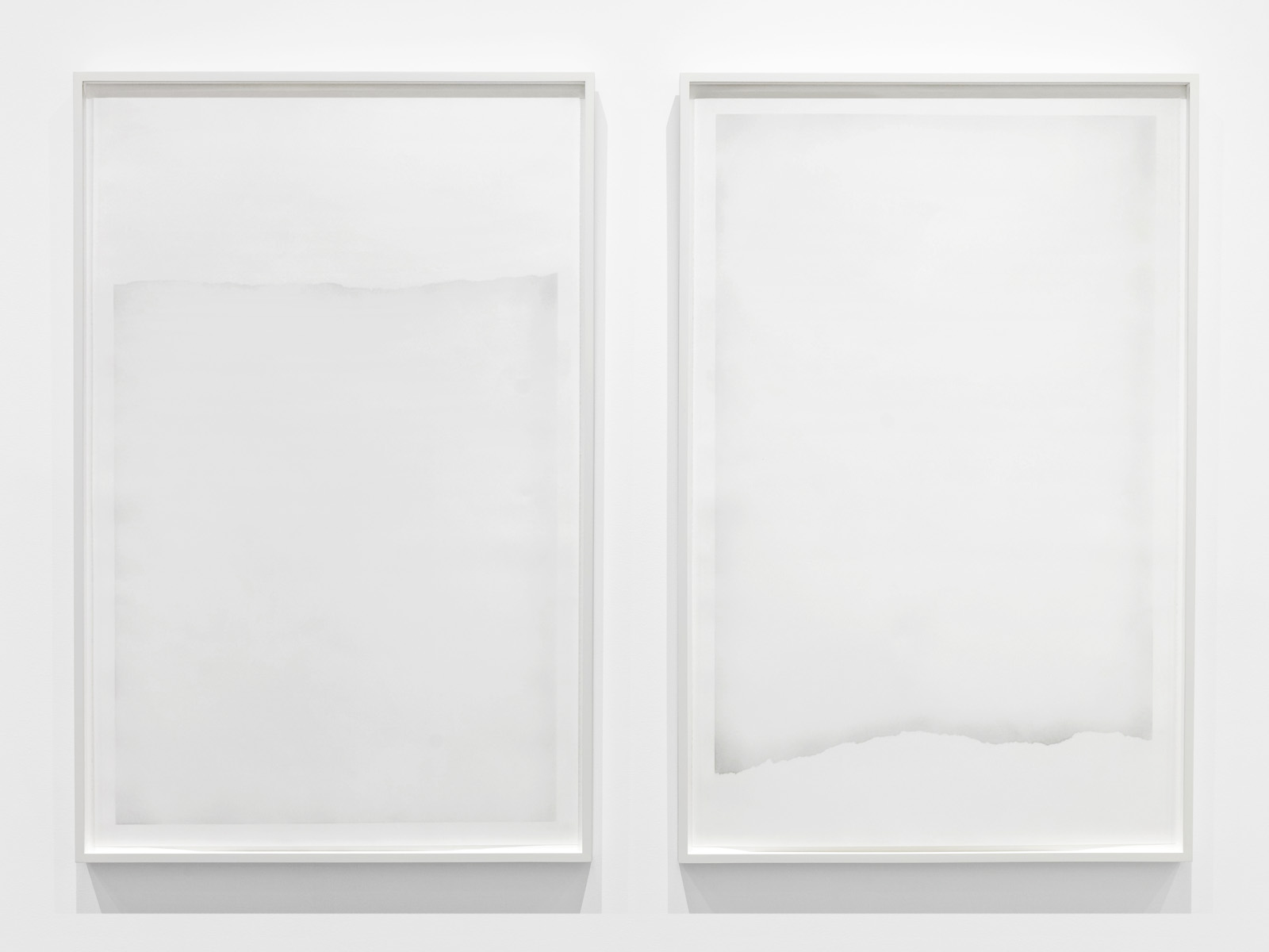    Untitled &nbsp;(graphite #3 and #4 from the series  An Accurate Silence ), 2017, Powdered graphite brushed onto cotton paper, 41.5 x 27 inches  