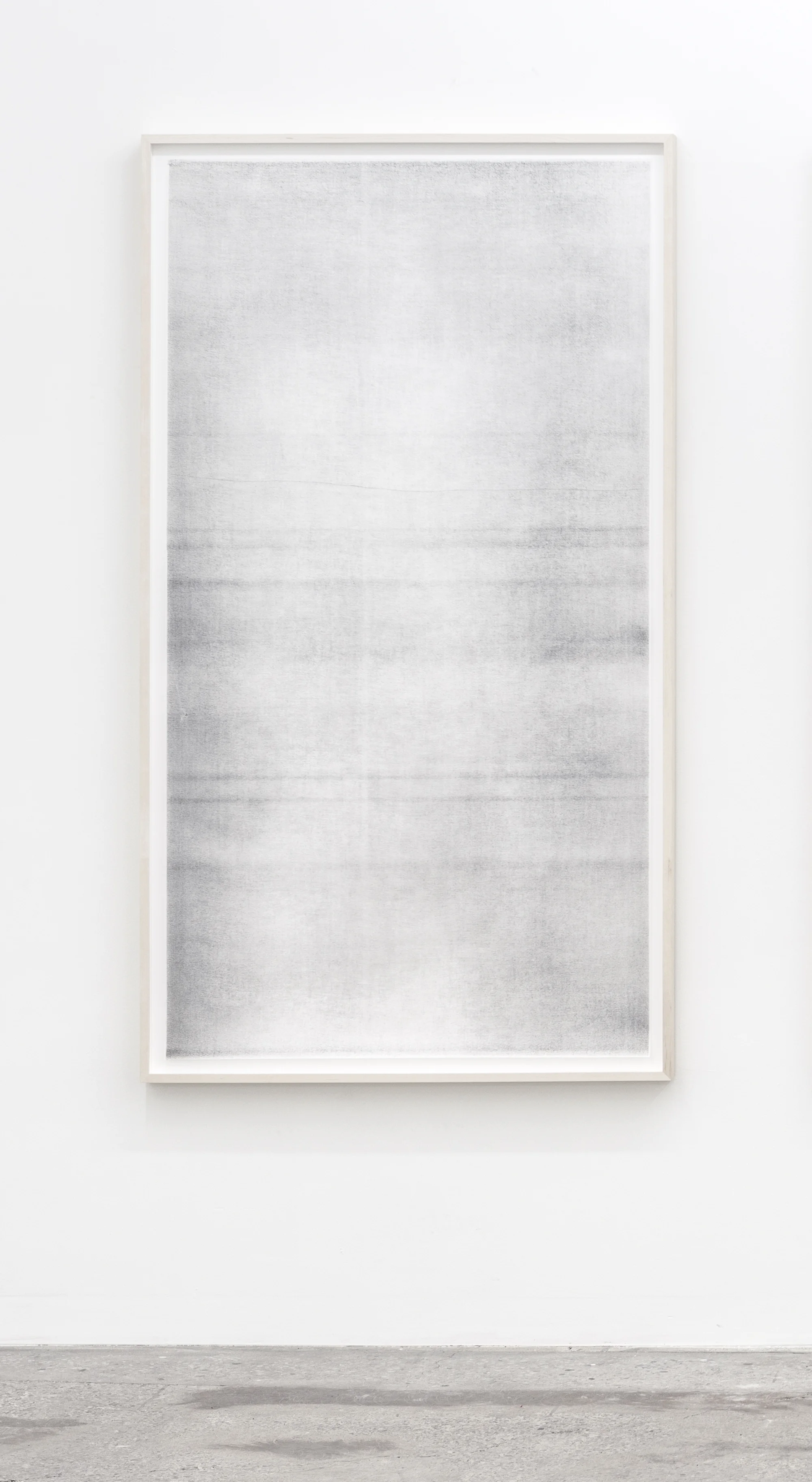   Untitled (when it settles #3,&nbsp;from the series A Certain Silence) , 2017, Oil based paint, graphite and charcoal on tarlatan, layered.&nbsp;59 x 35 inches 