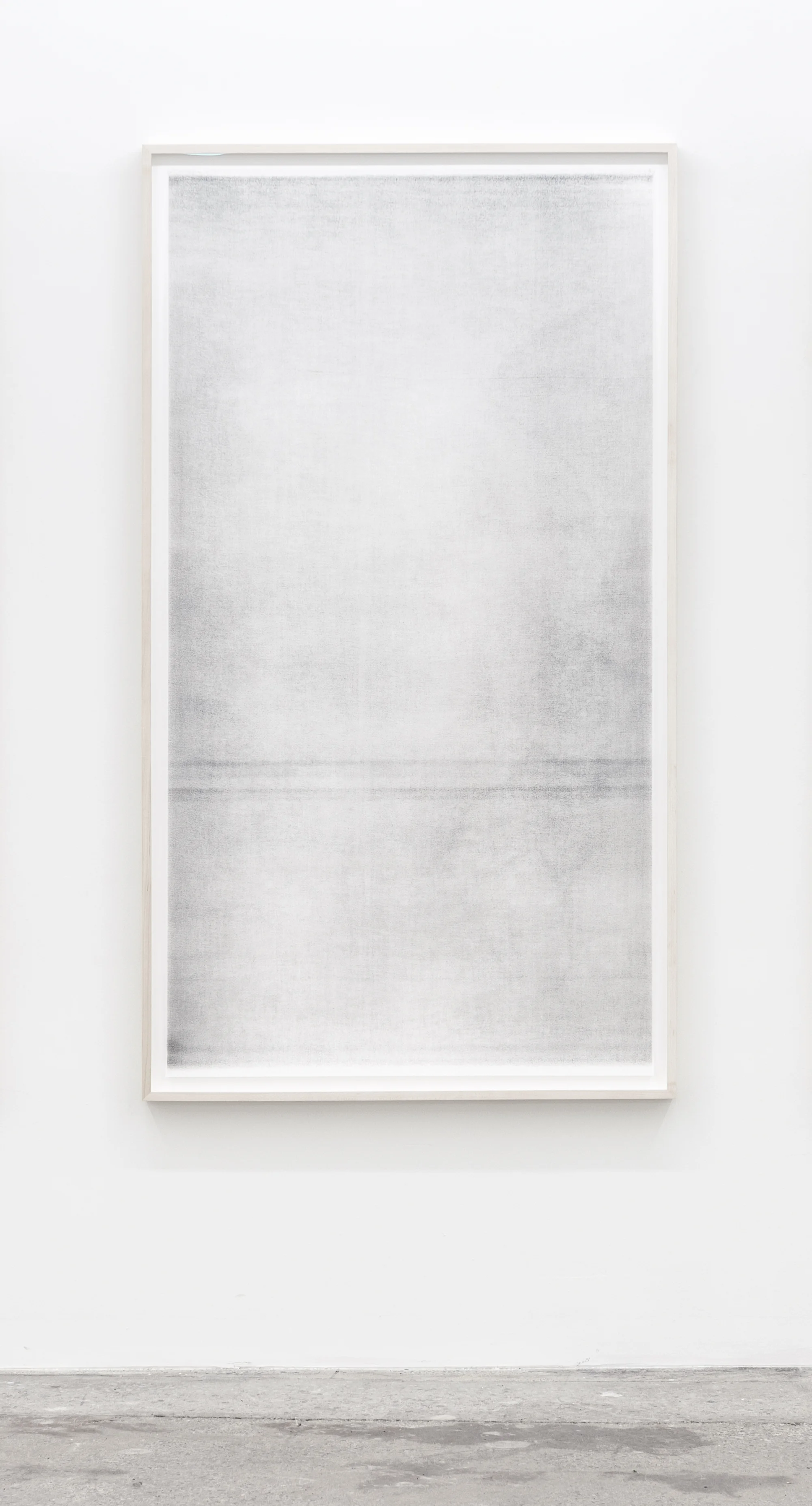   Untitled (when it settles #4,&nbsp;from the series A Certain Silence) , 2017, Oil based paint, graphite and charcoal on tarlatan, layered.&nbsp;59 x 35 inches 