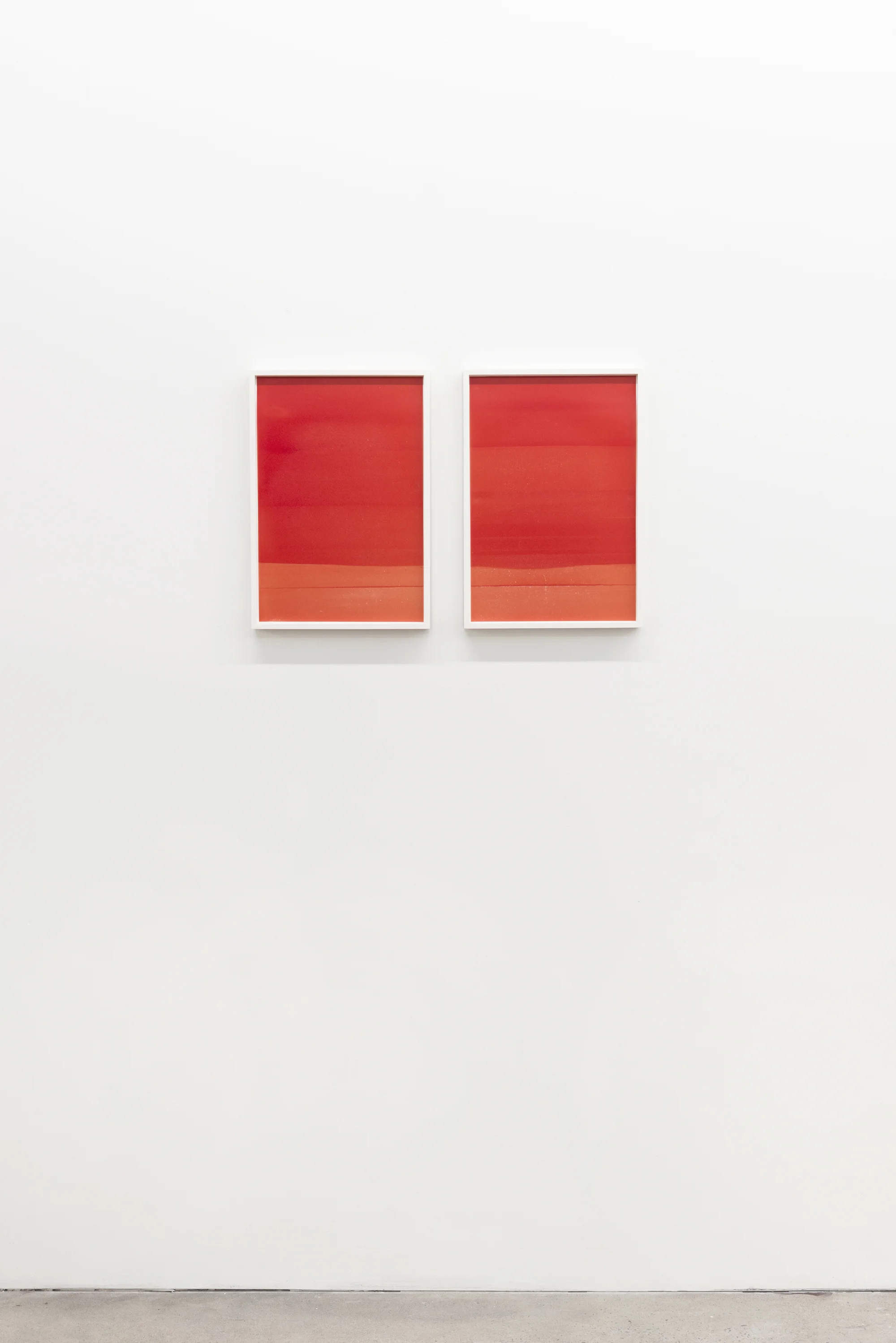   Red (landscape #1 and #2),&nbsp; 2014, Oil on Mylar, 18 x 13 inches 